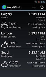 Screenshot of World Clock & Weather