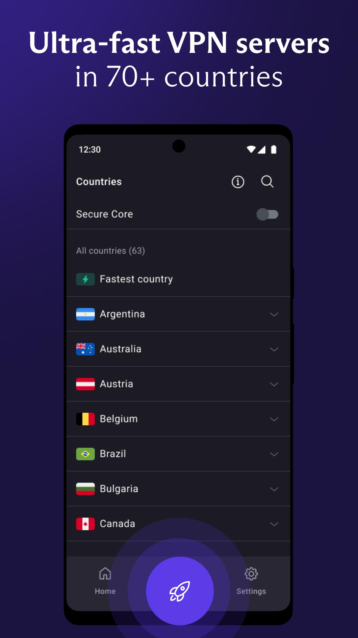 Screenshot of Proton VPN - Secure and Free VPN