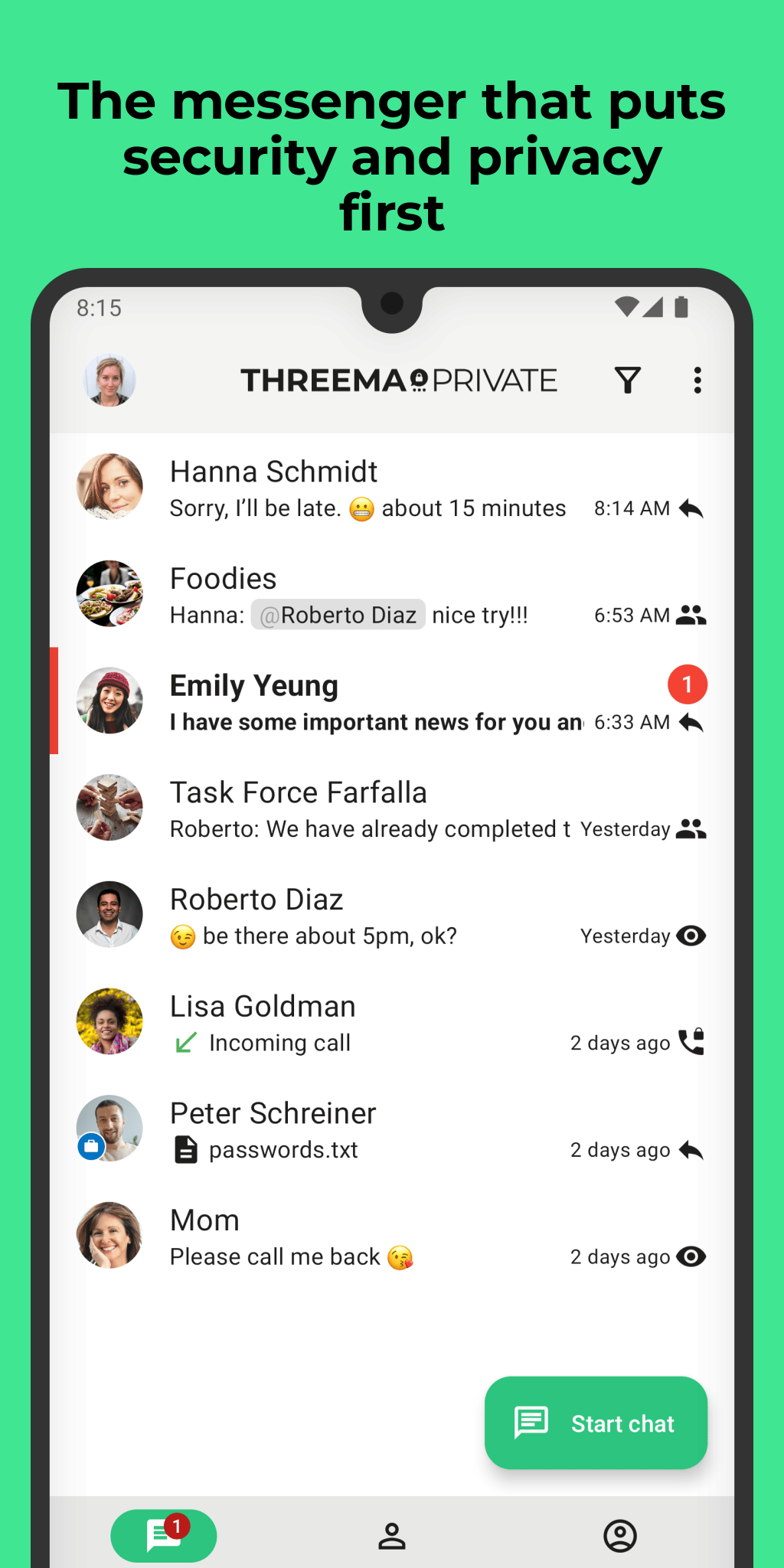 Screenshot of Threema Libre