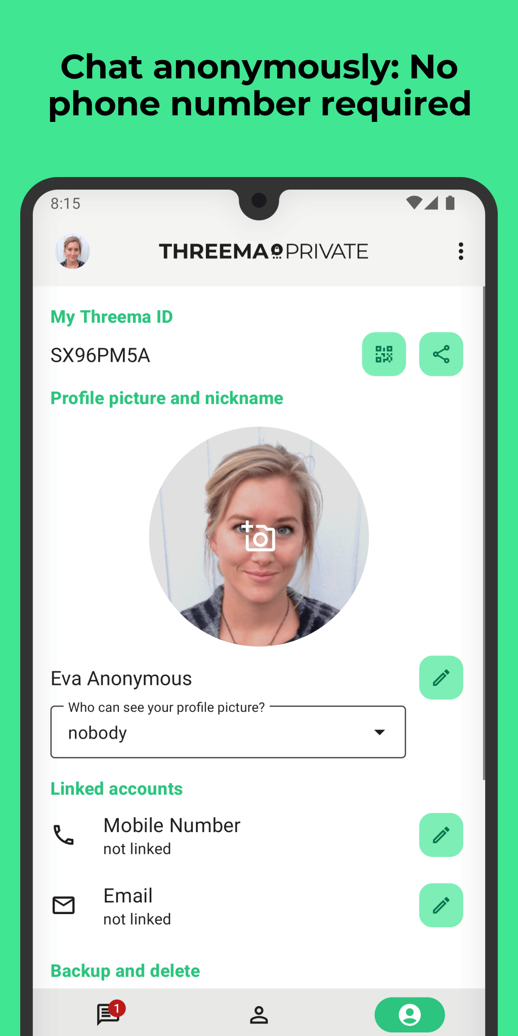 Screenshot of Threema Libre