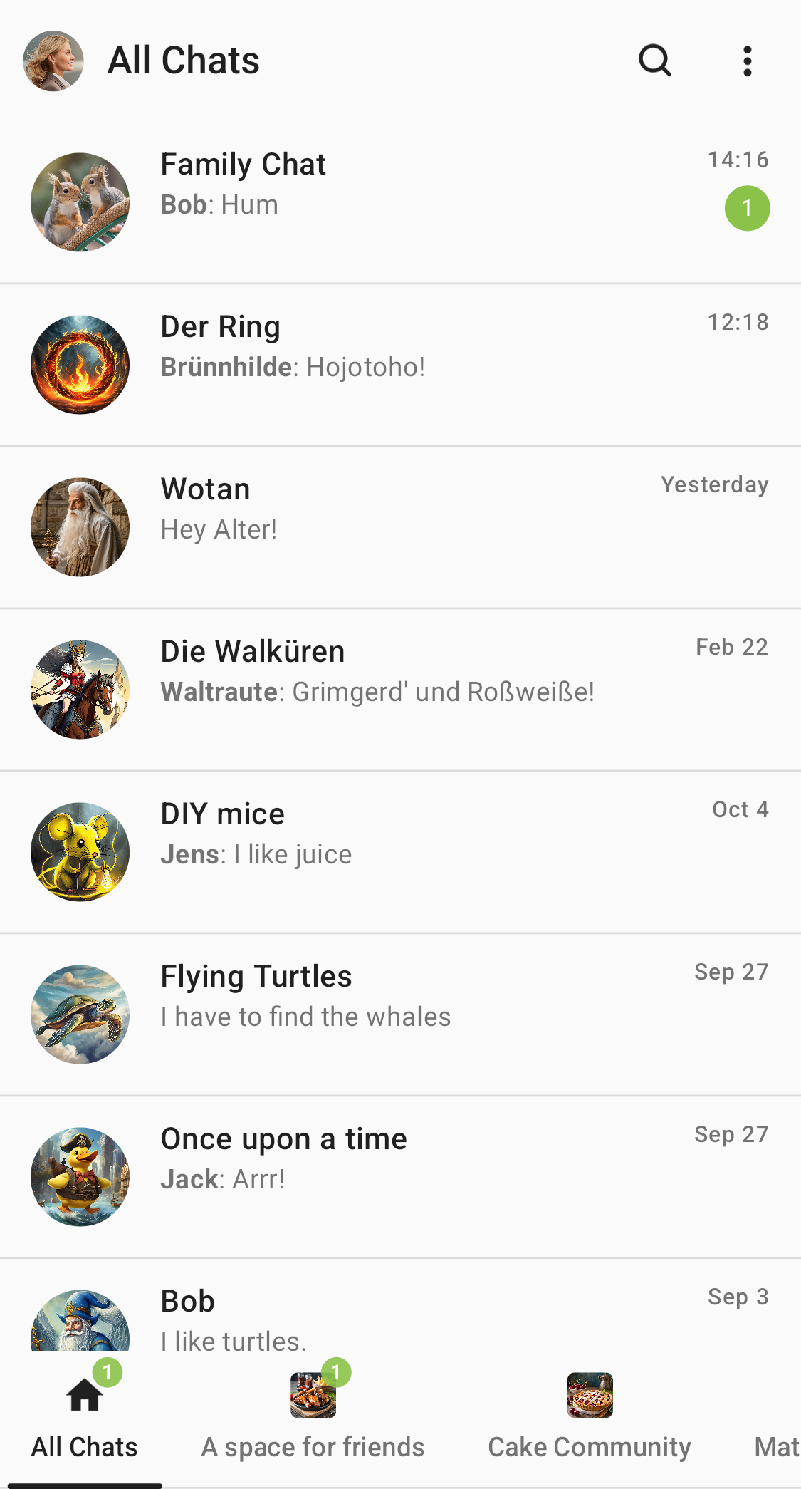 Screenshot of SchildiChat Next