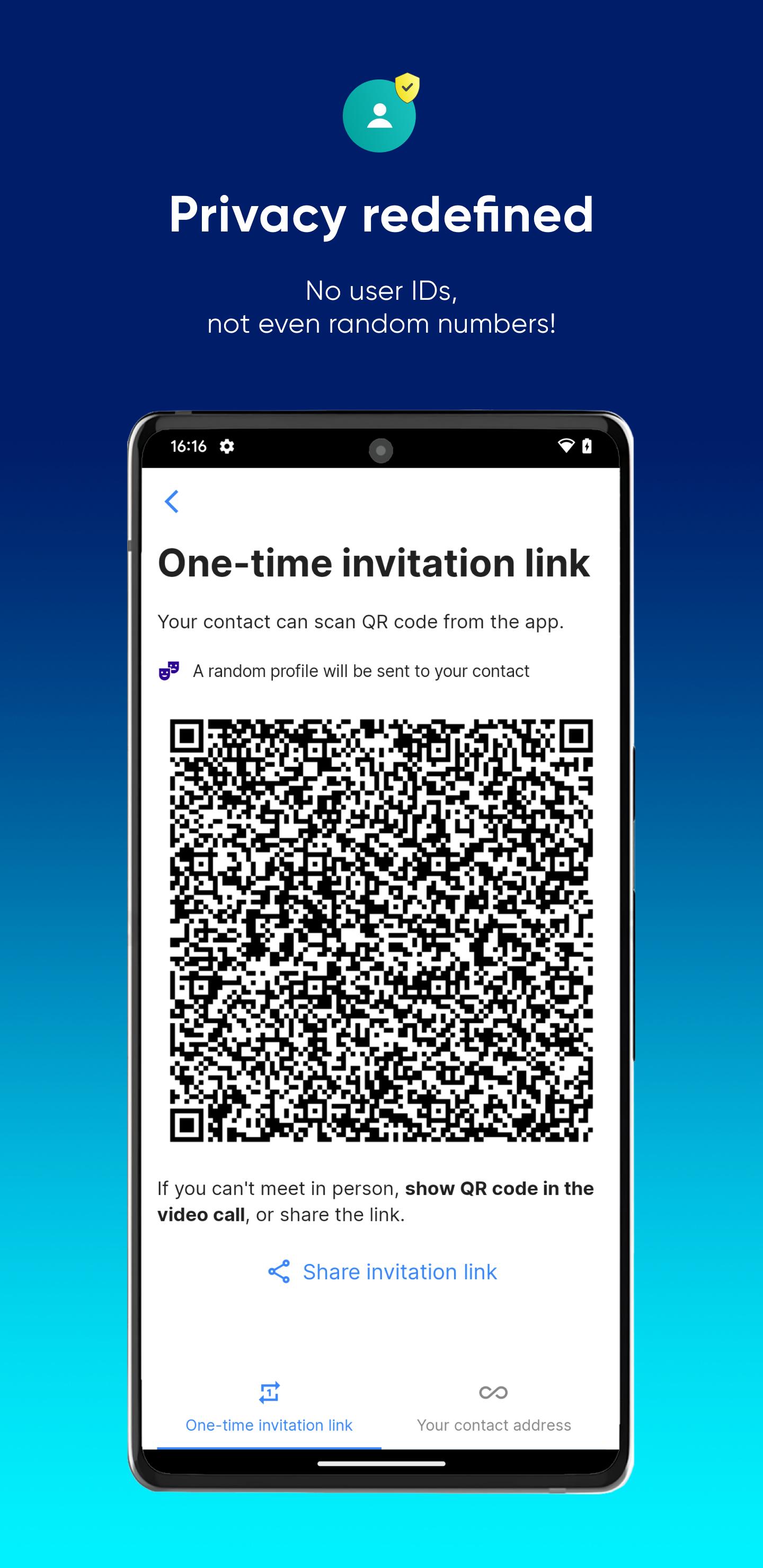 Screenshot of SimpleX Chat