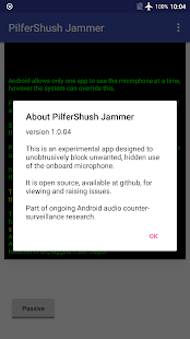 Screenshot of PilferShush Jammer