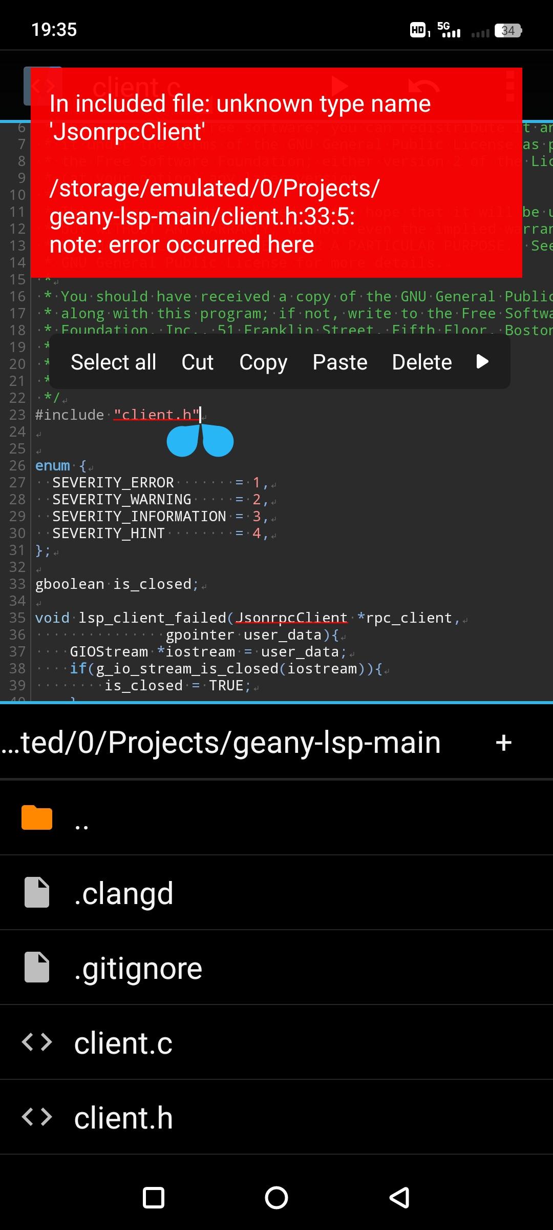 Screenshot of TermuC