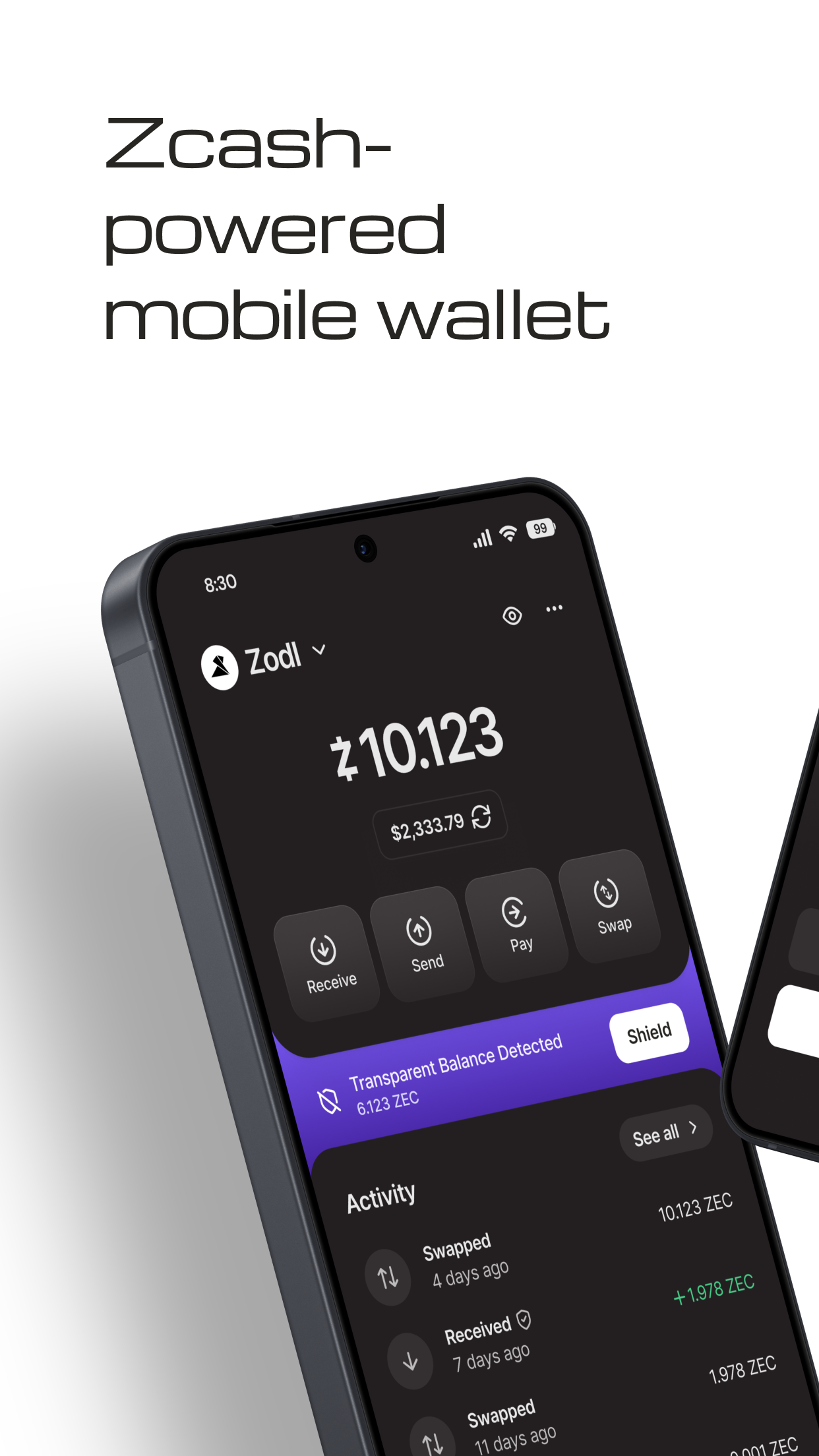 Screenshot of Zodl: Zcash Wallet