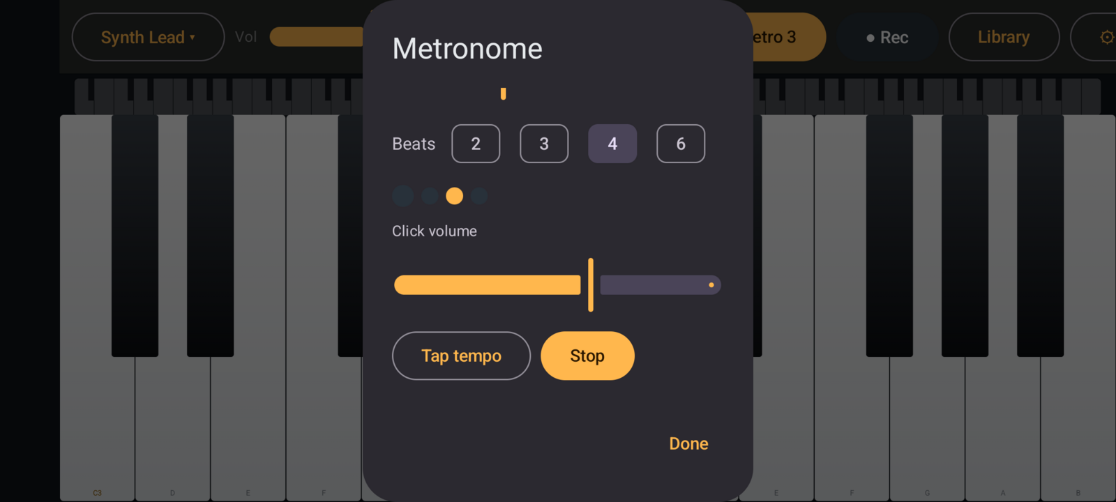 Screenshot of Sun Piano