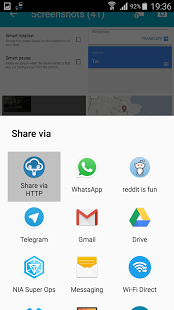 Screenshot of Share via HTTP