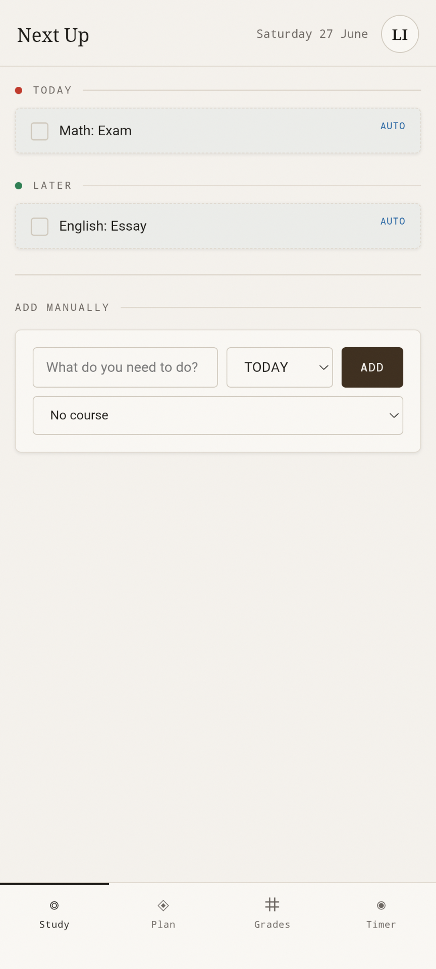 Screenshot of StudyDesk