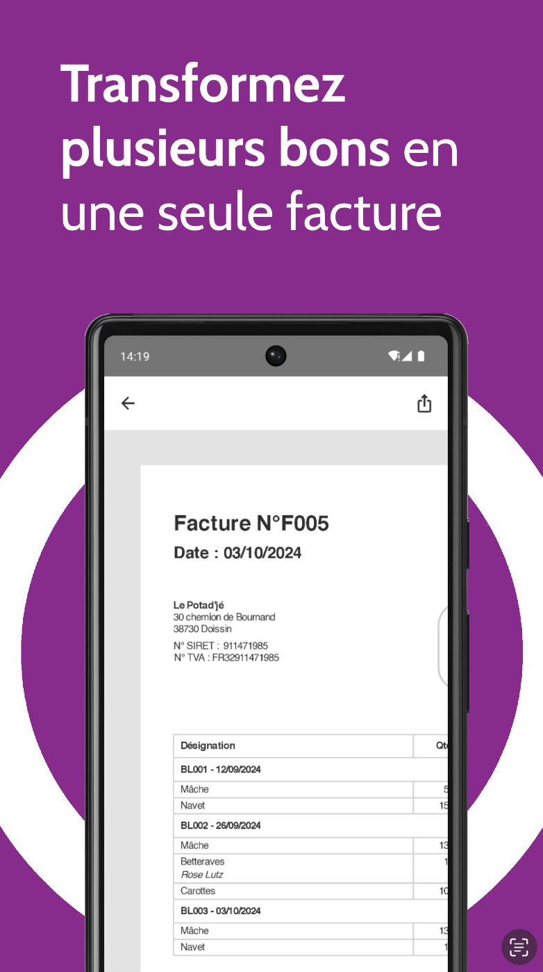 Screenshot of g8 - invoice, delivery note