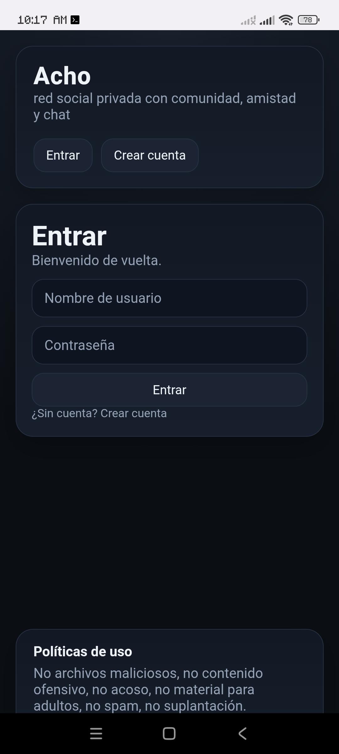 Screenshot of Acho