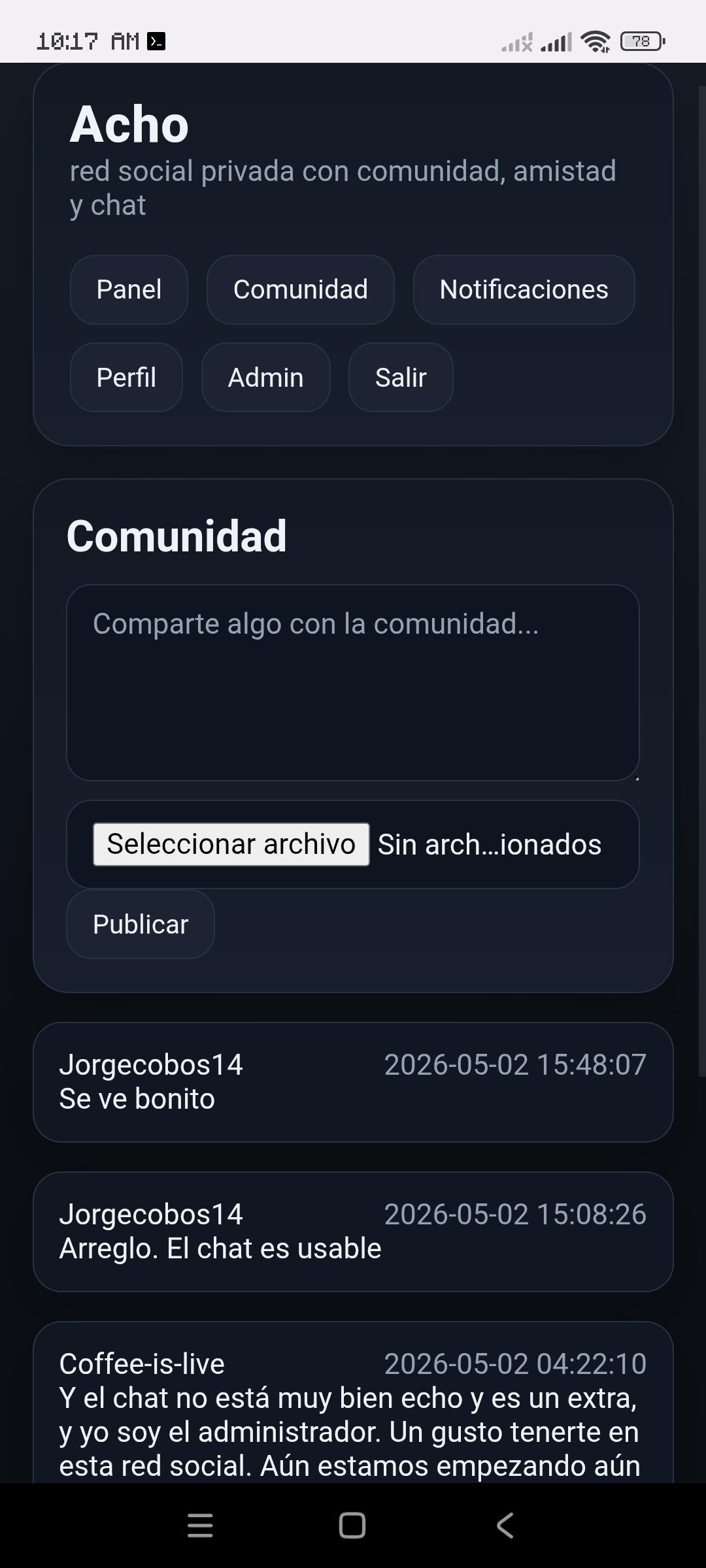 Screenshot of Acho