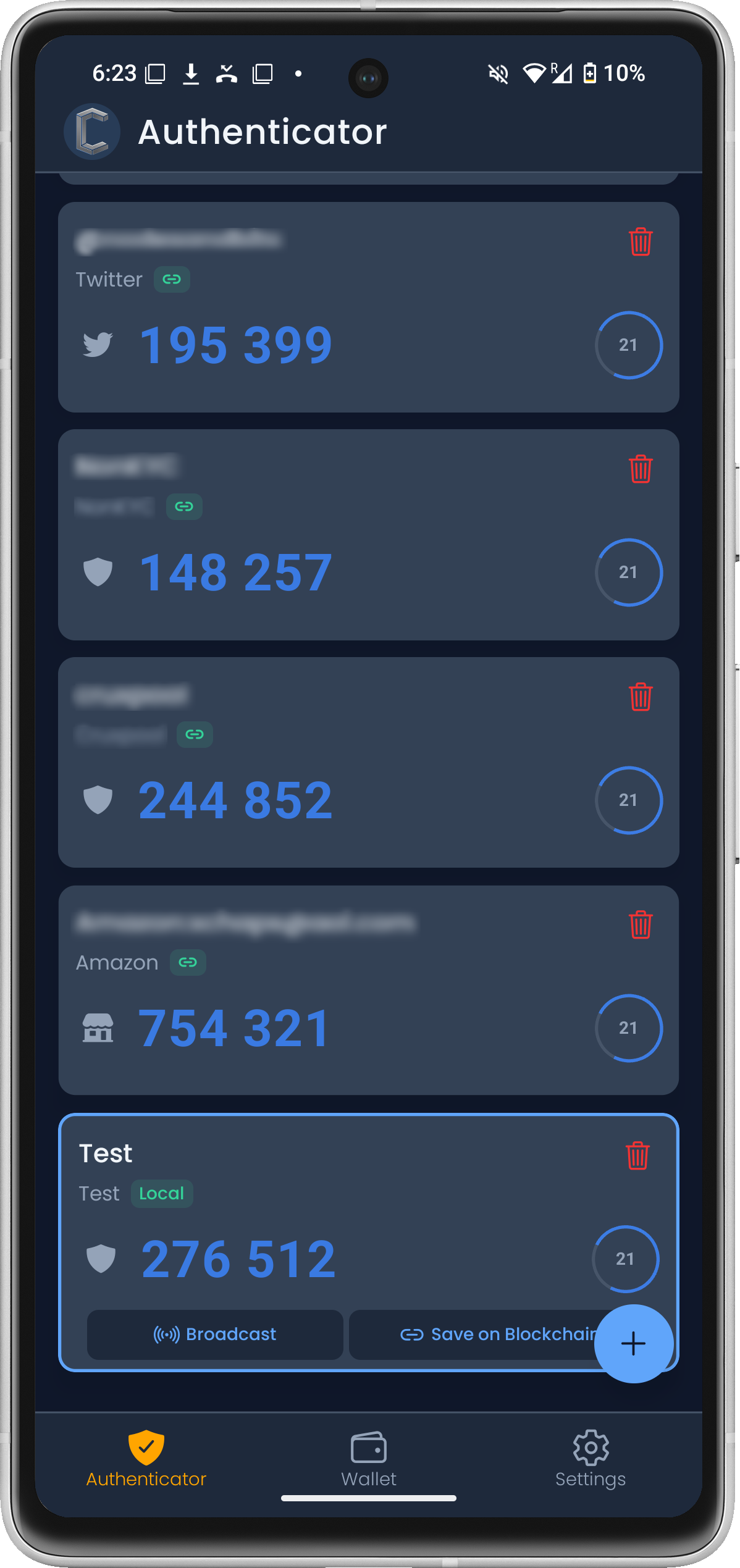 Screenshot of Conceal Authenticator