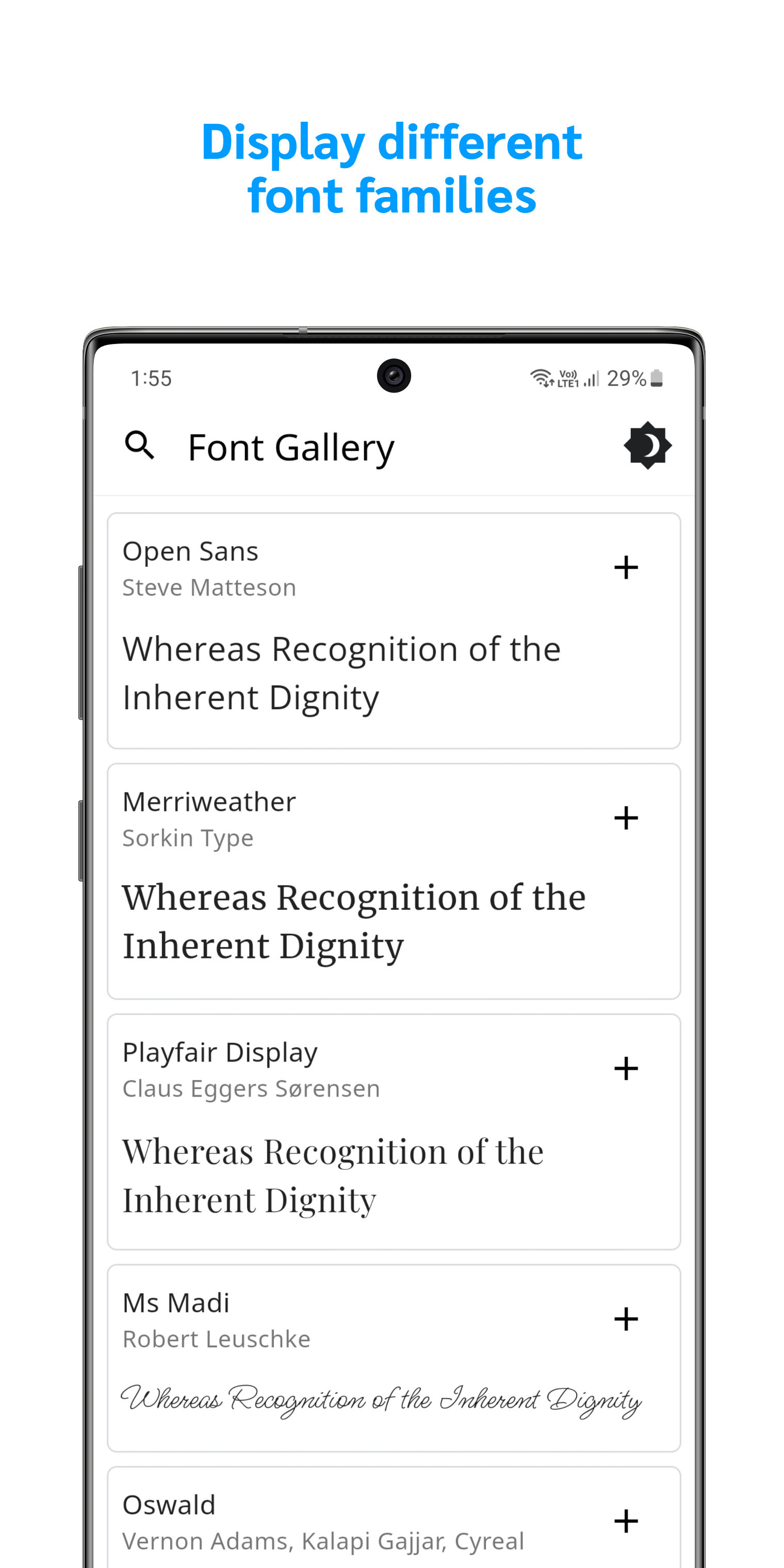Screenshot of Font Gallery