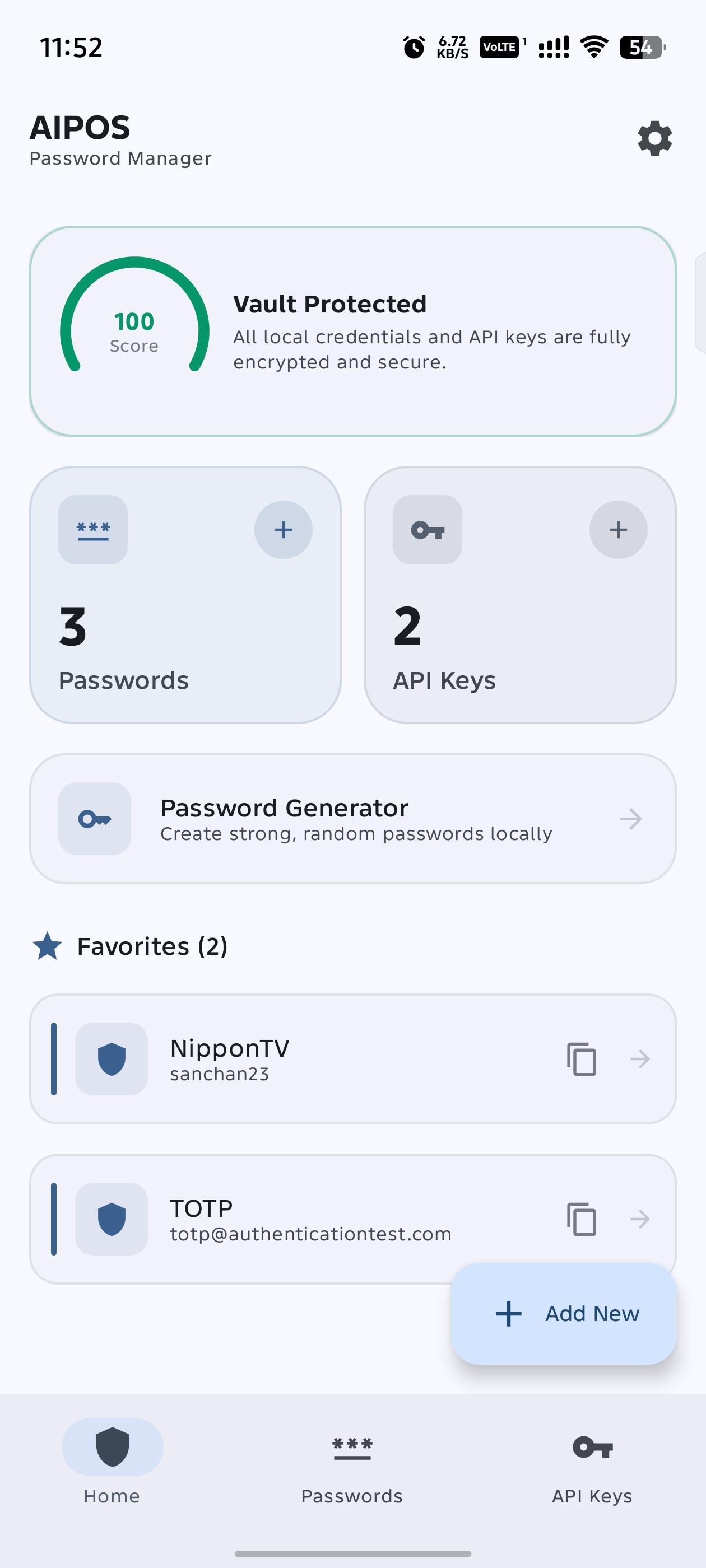 Screenshot of AIPOS Password Manager