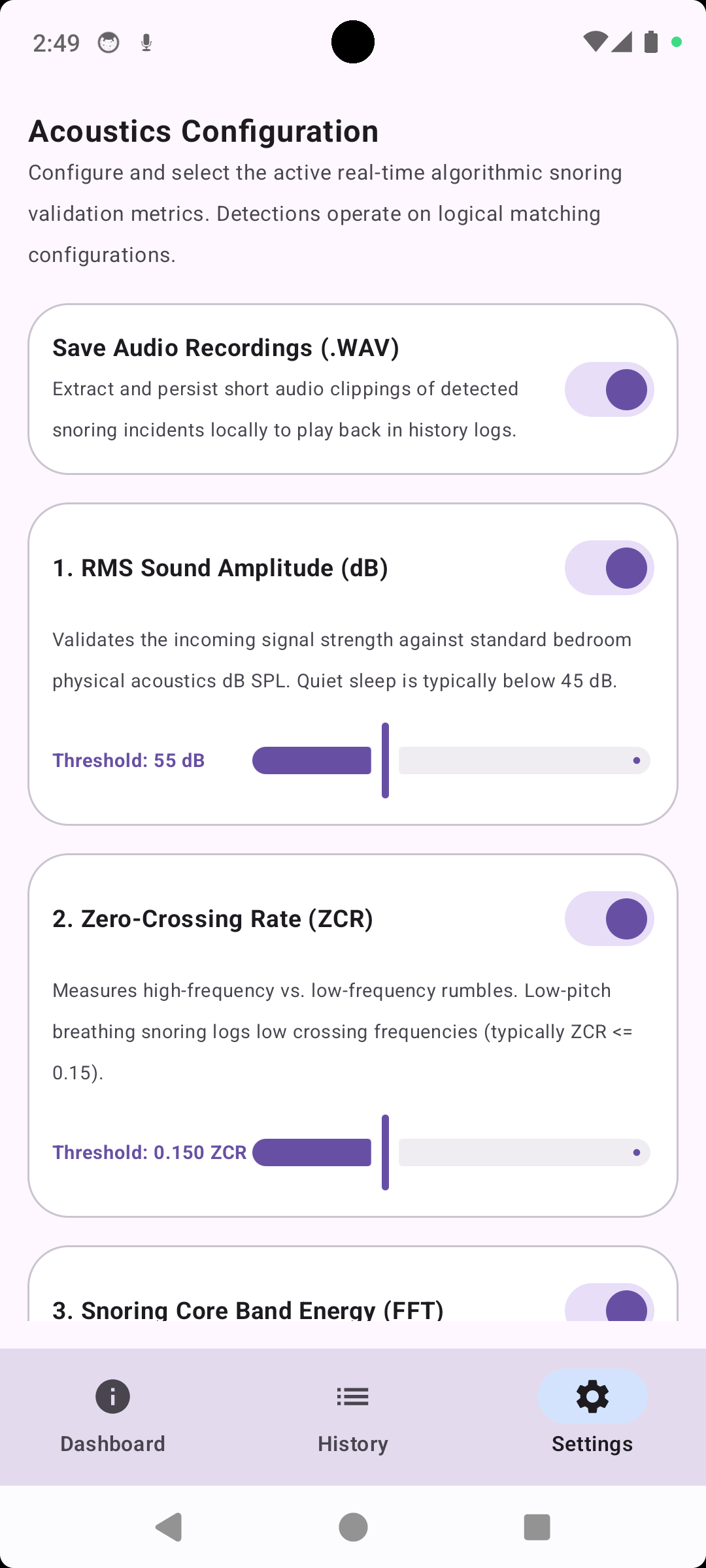 Screenshot of Snore Detector