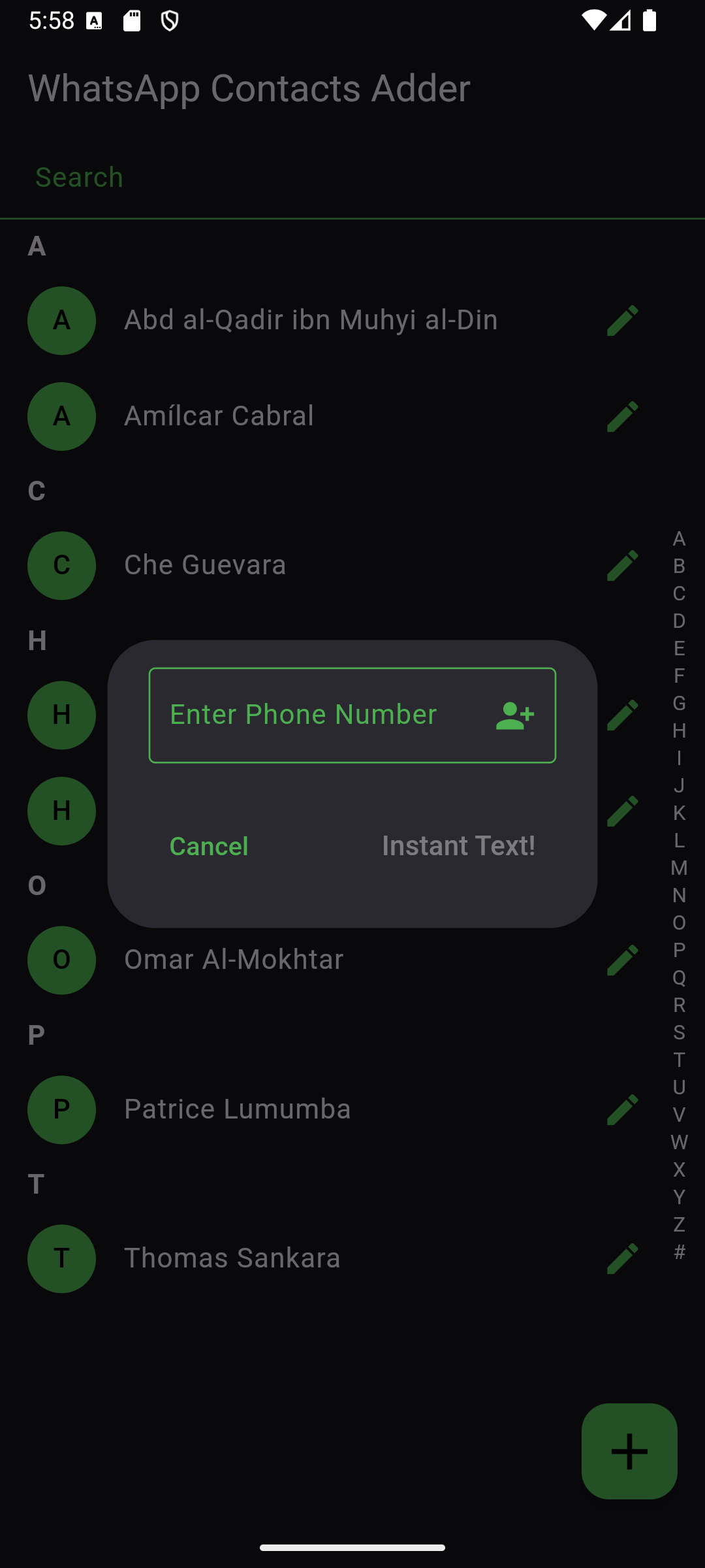 Screenshot of WA Adder