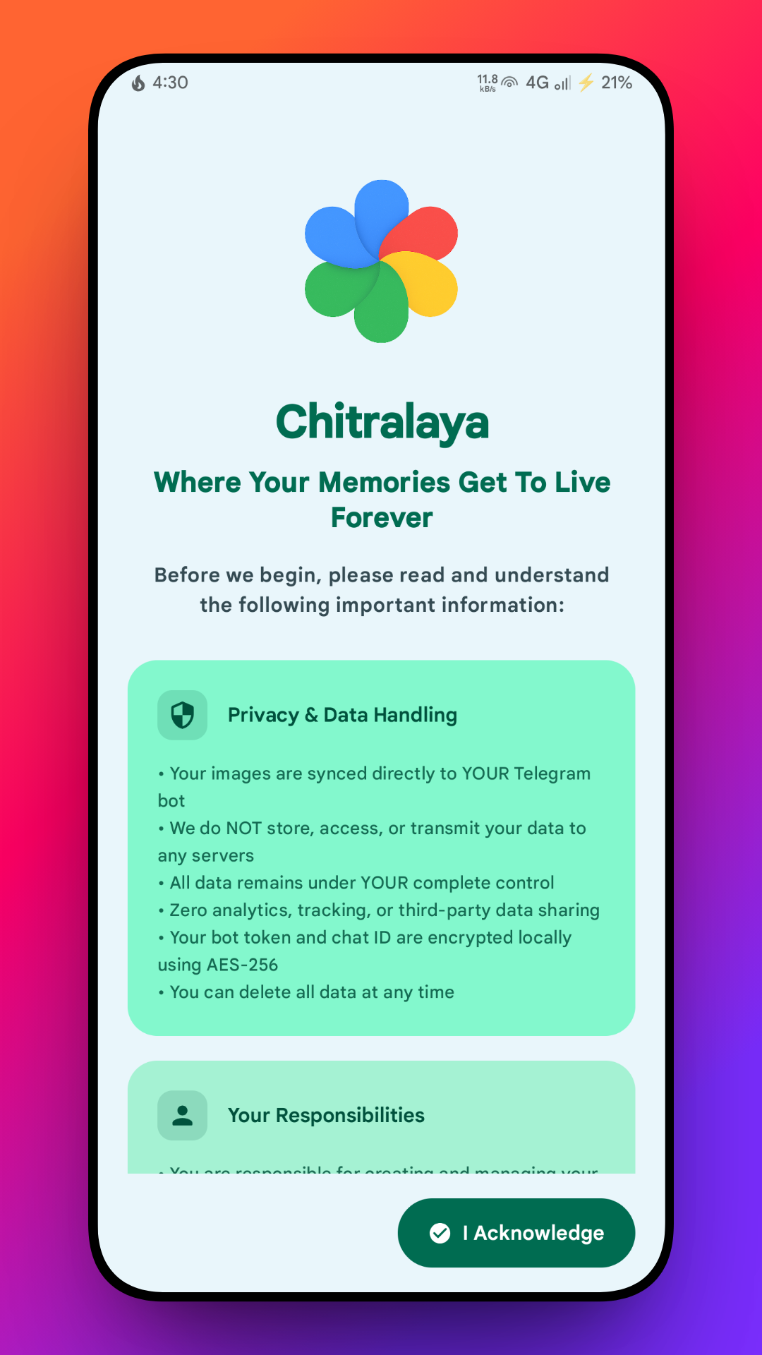 Screenshot of Chitralaya CloudGallery App