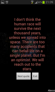 Screenshot of Stephen Hawking quotes