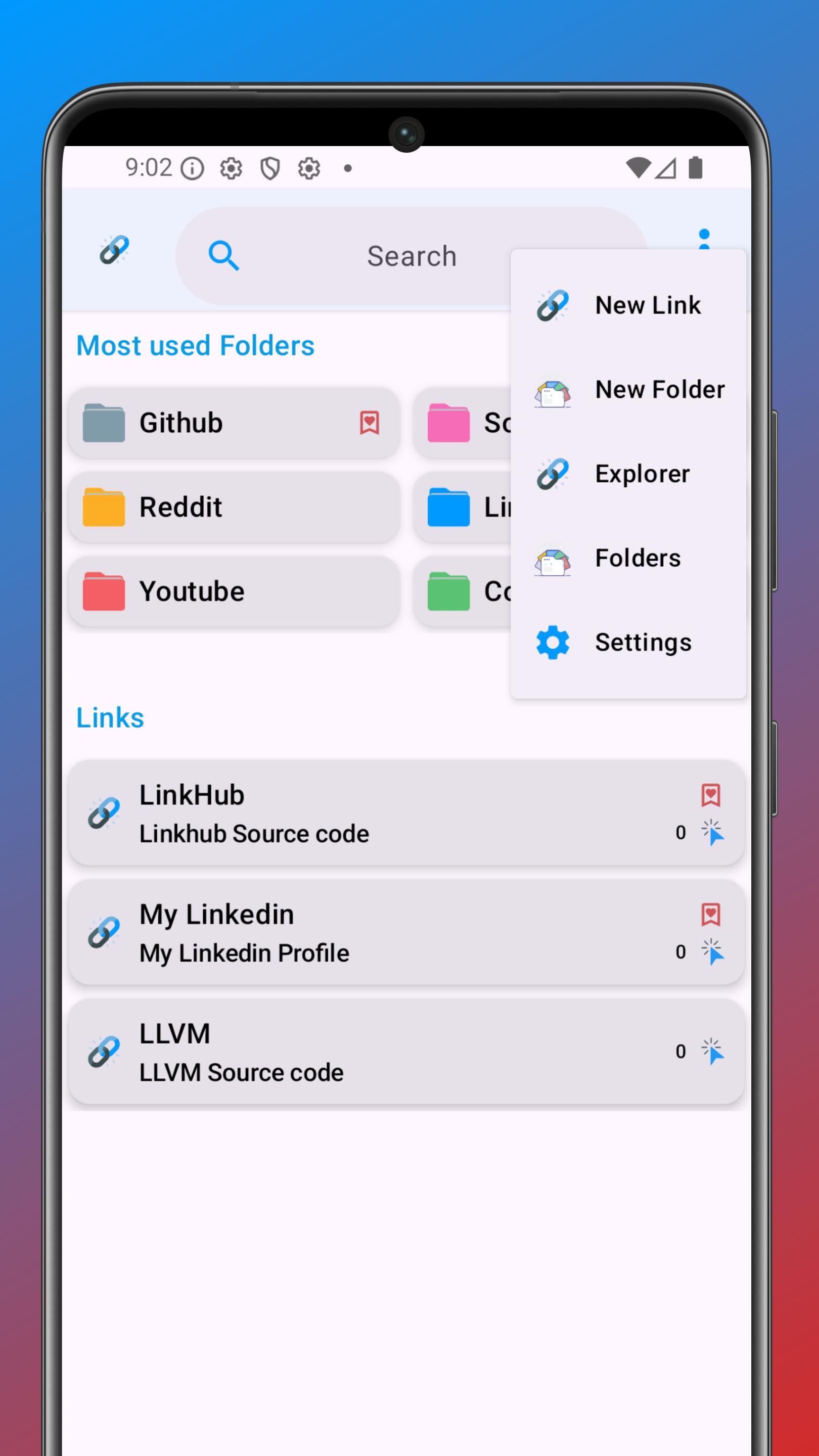 Screenshot of LinkHub