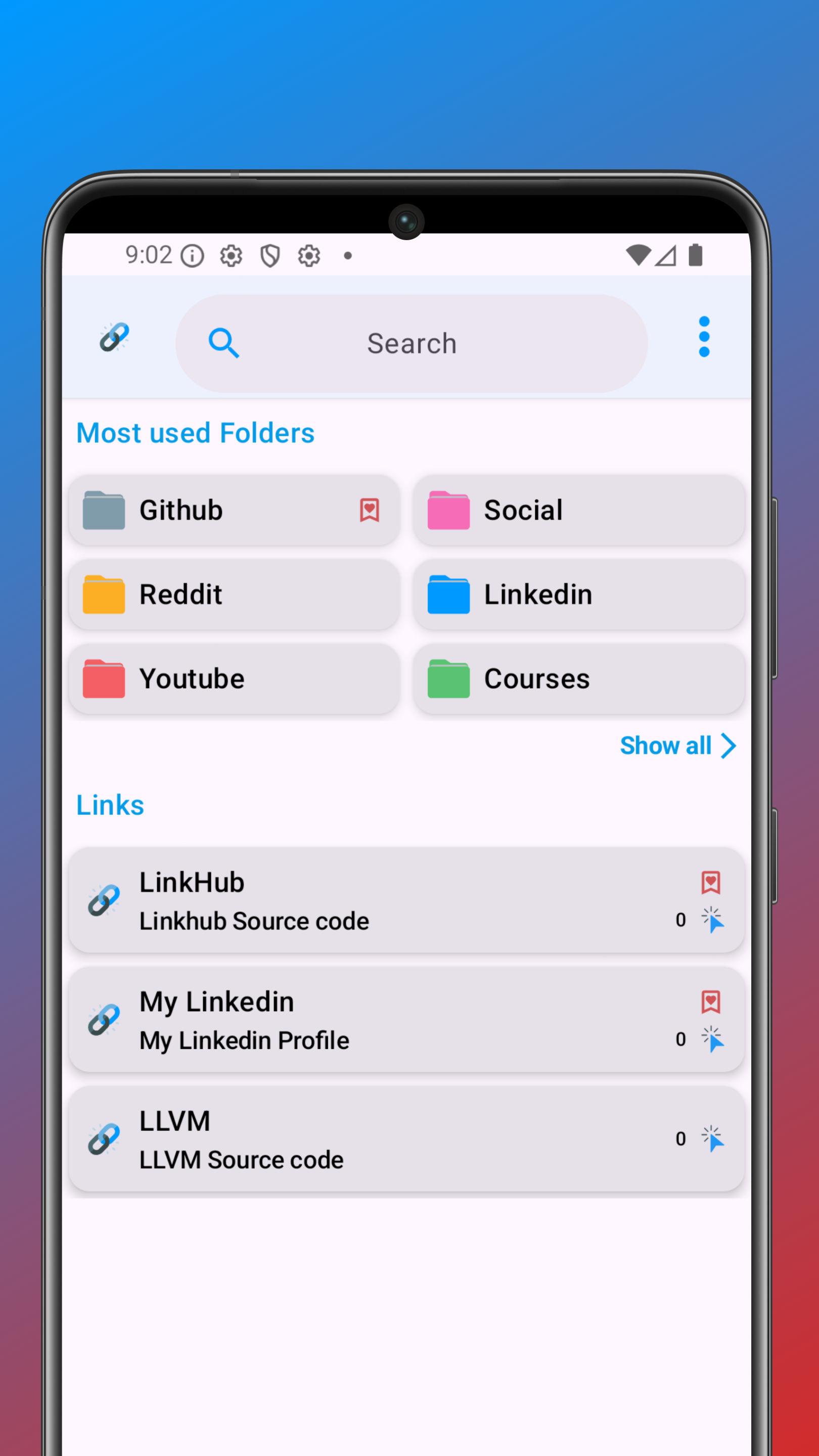 Screenshot of LinkHub