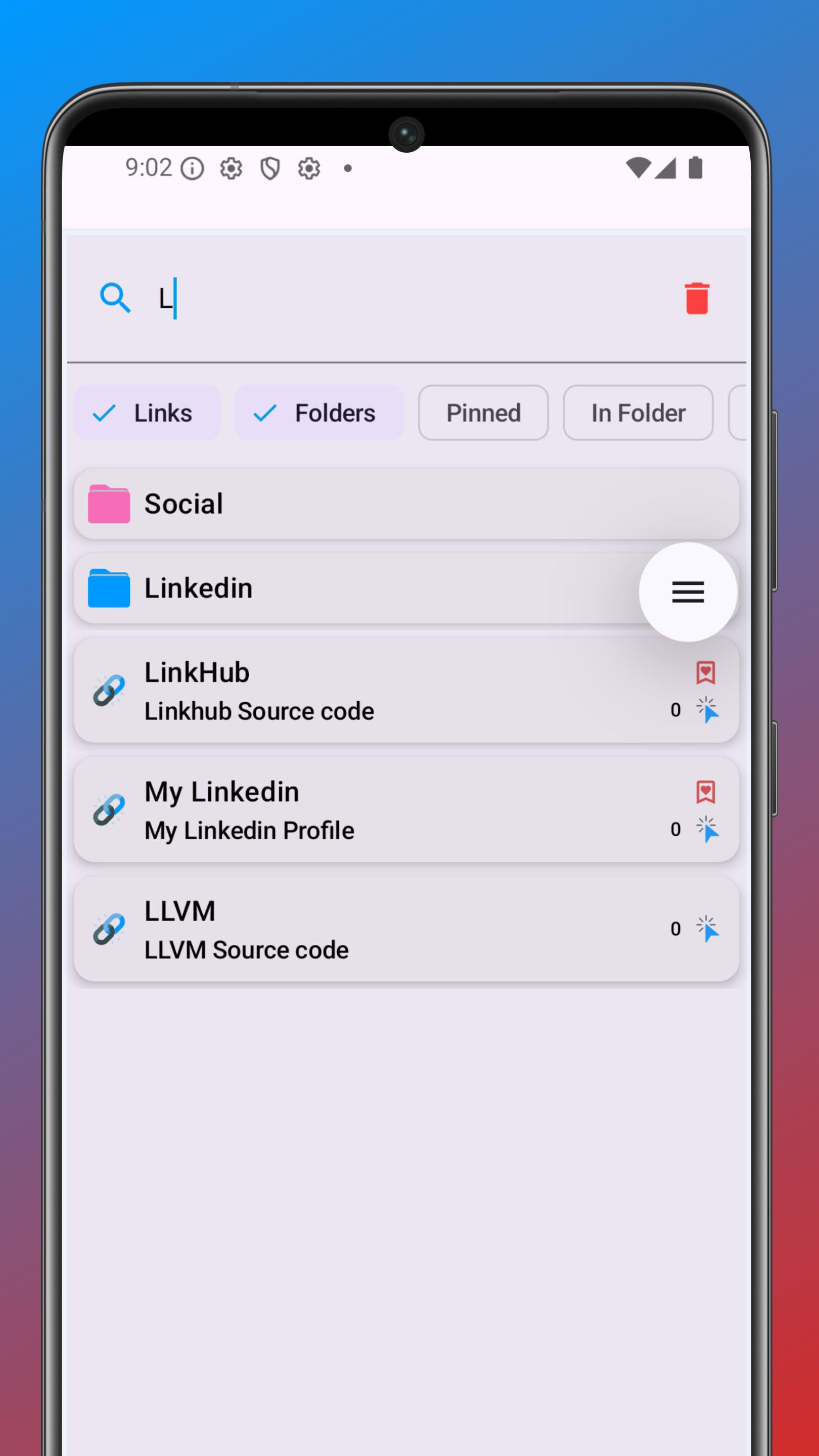 Screenshot of LinkHub