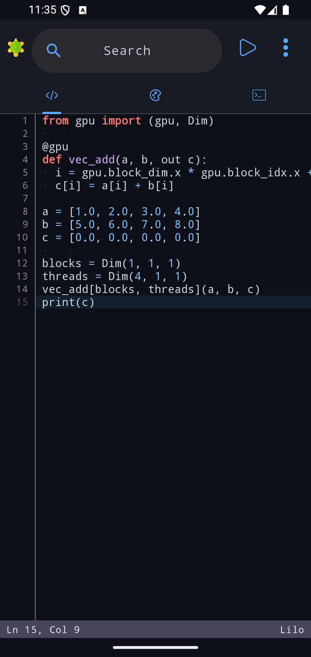 Screenshot of Turtle