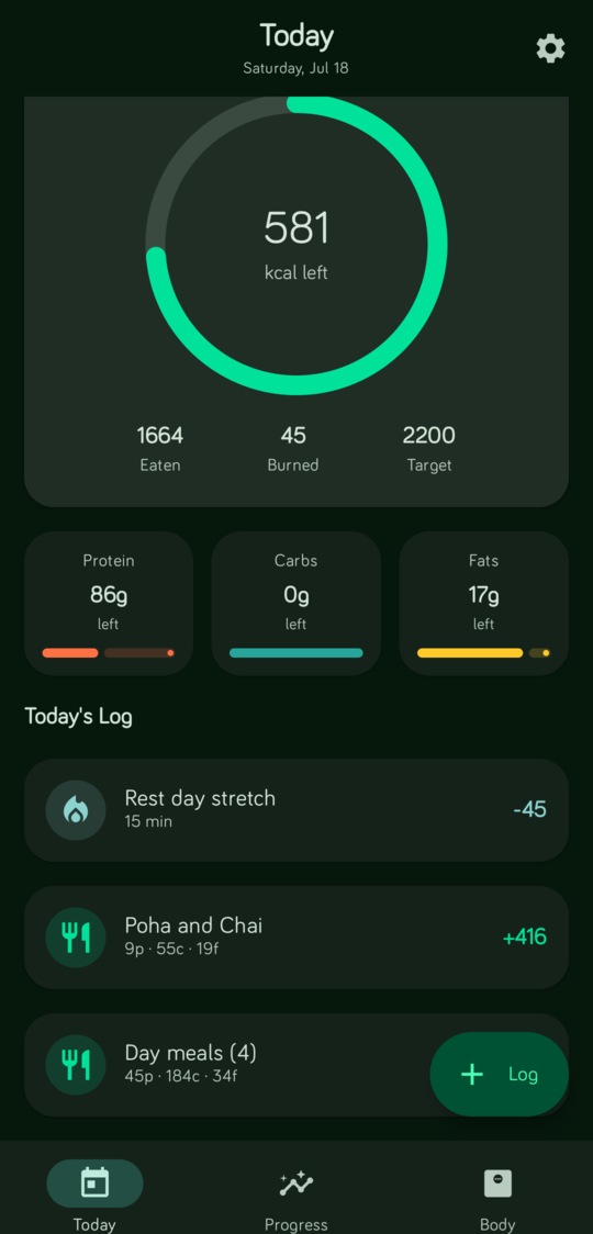 Screenshot of FitBuddy
