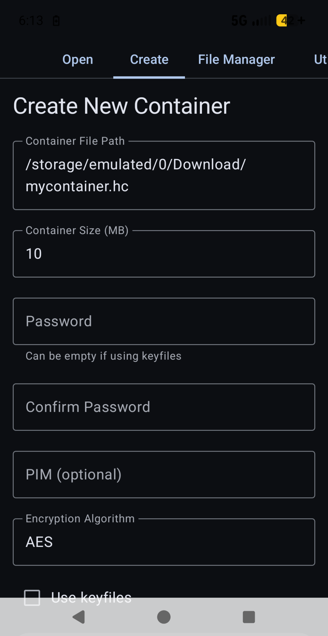 Screenshot of androidcrypt