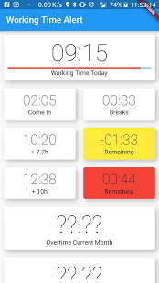 Screenshot of Working Time Alert