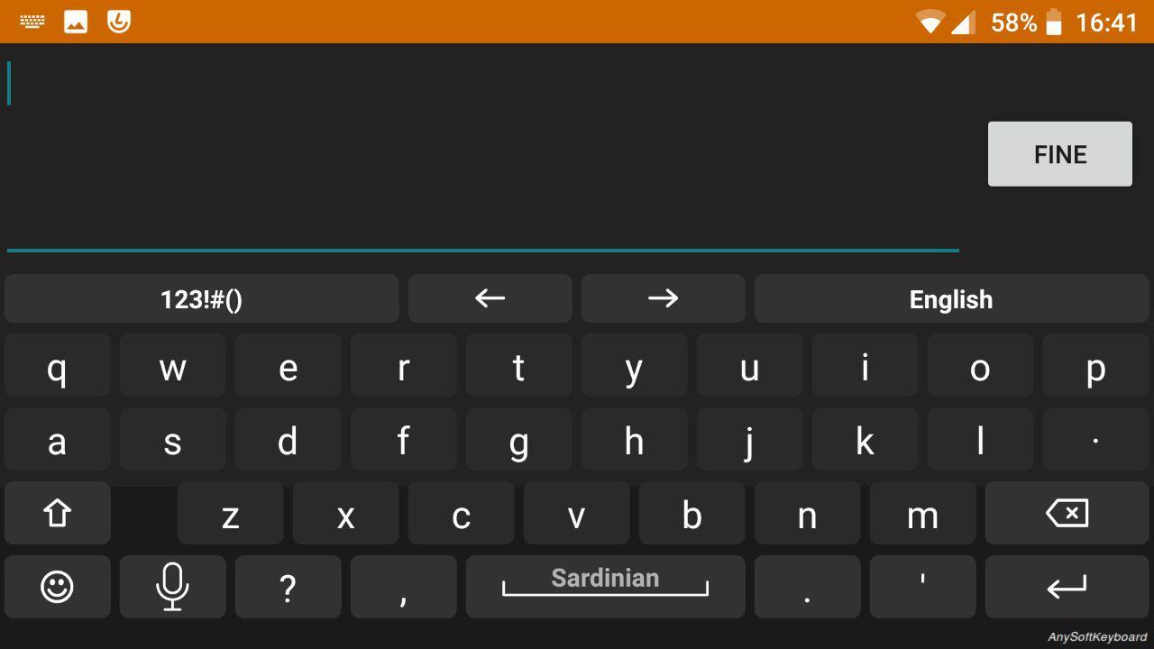 Screenshot of Sardinian for AnySoftKeyboard