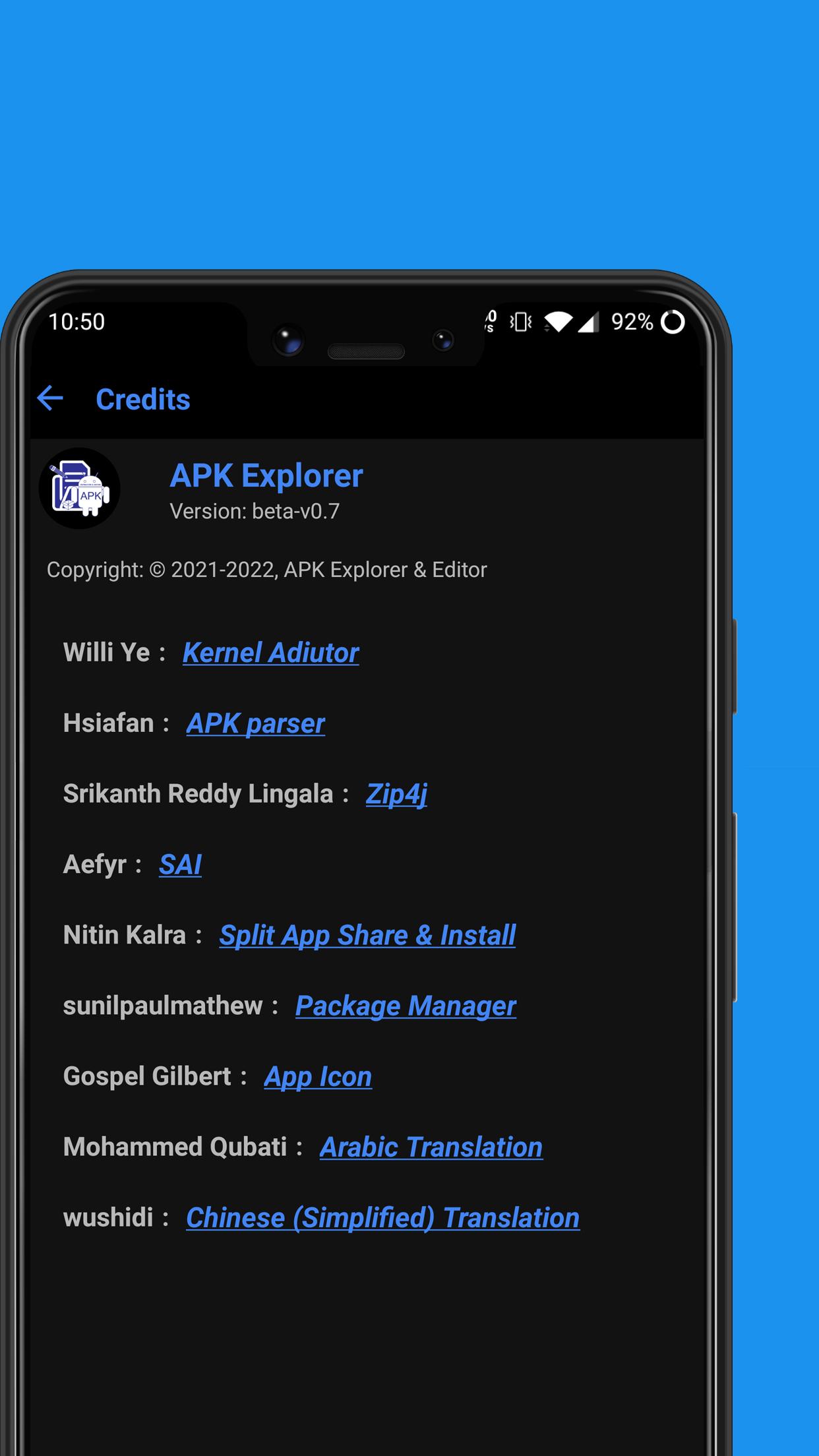 Screenshot of APK Explorer & Editor