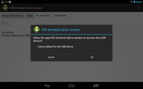 Screenshot of USB HID Terminal