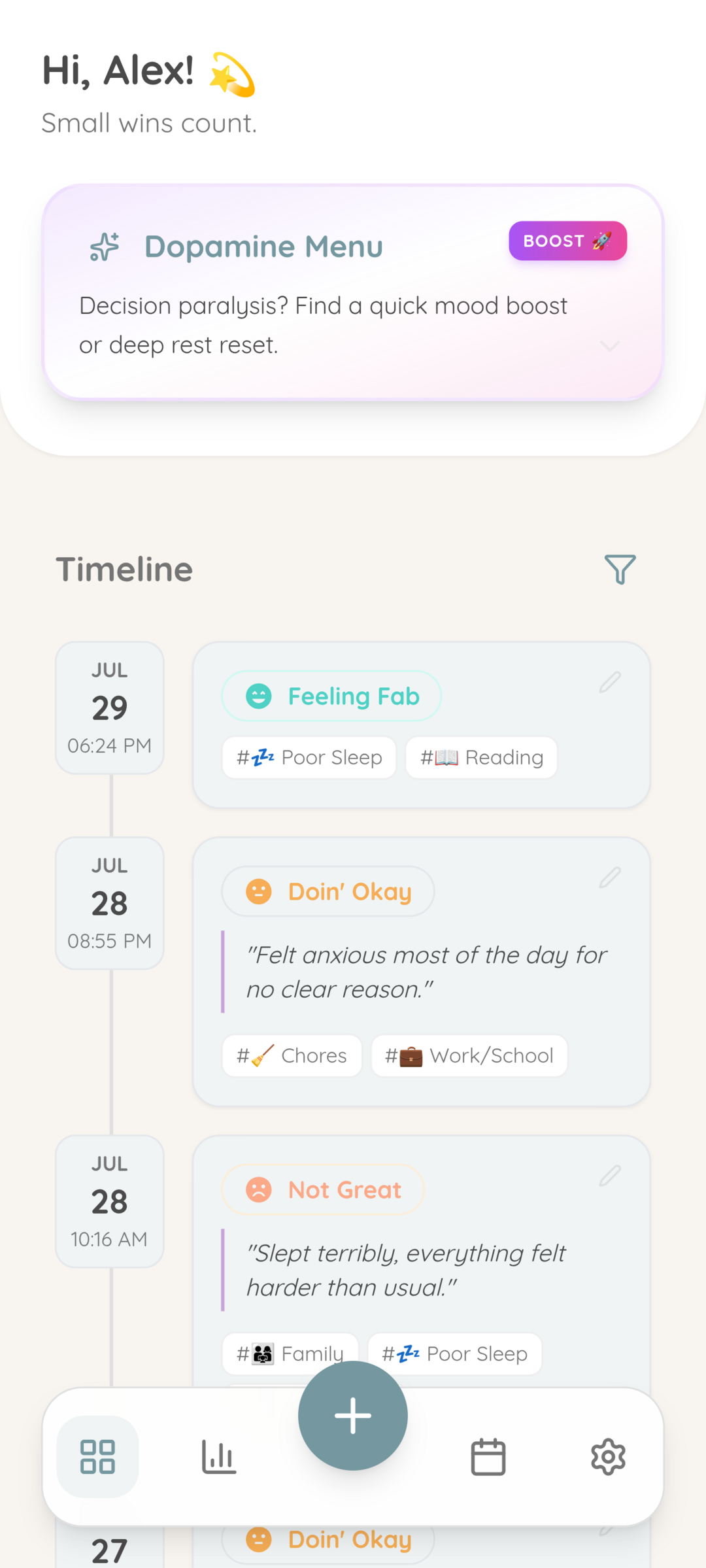 Screenshot of Vibecheck: Private Mood Tracker