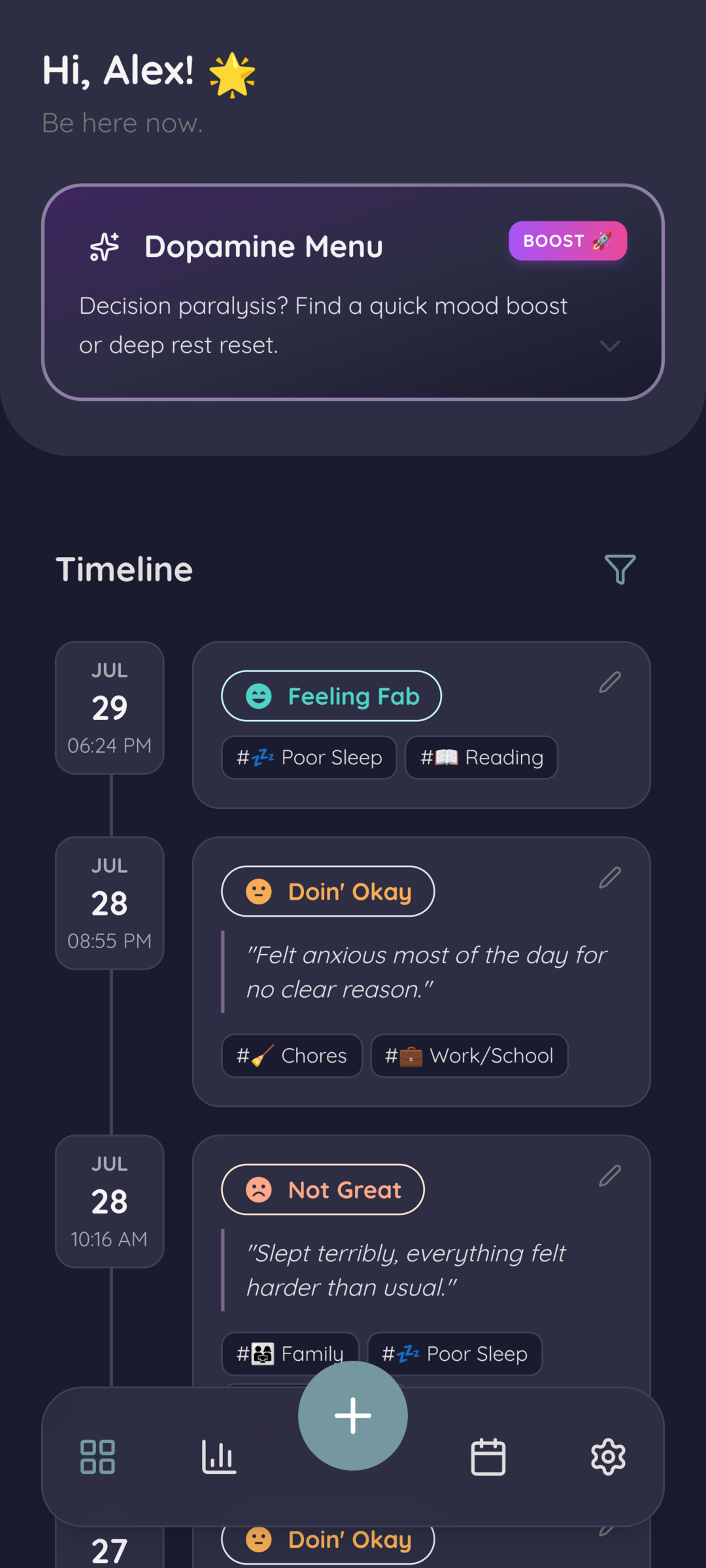 Screenshot of Vibecheck: Private Mood Tracker