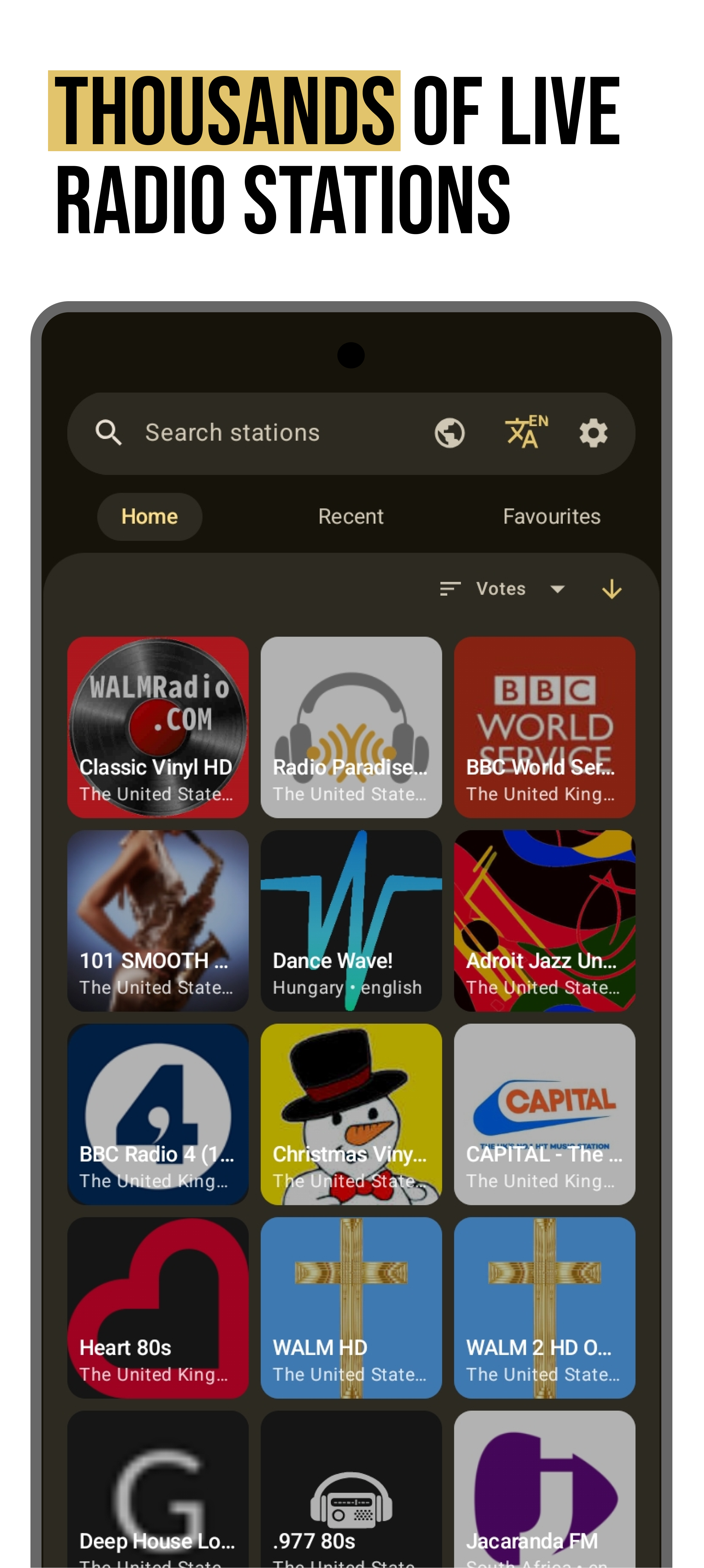 Screenshot of Internet Radio