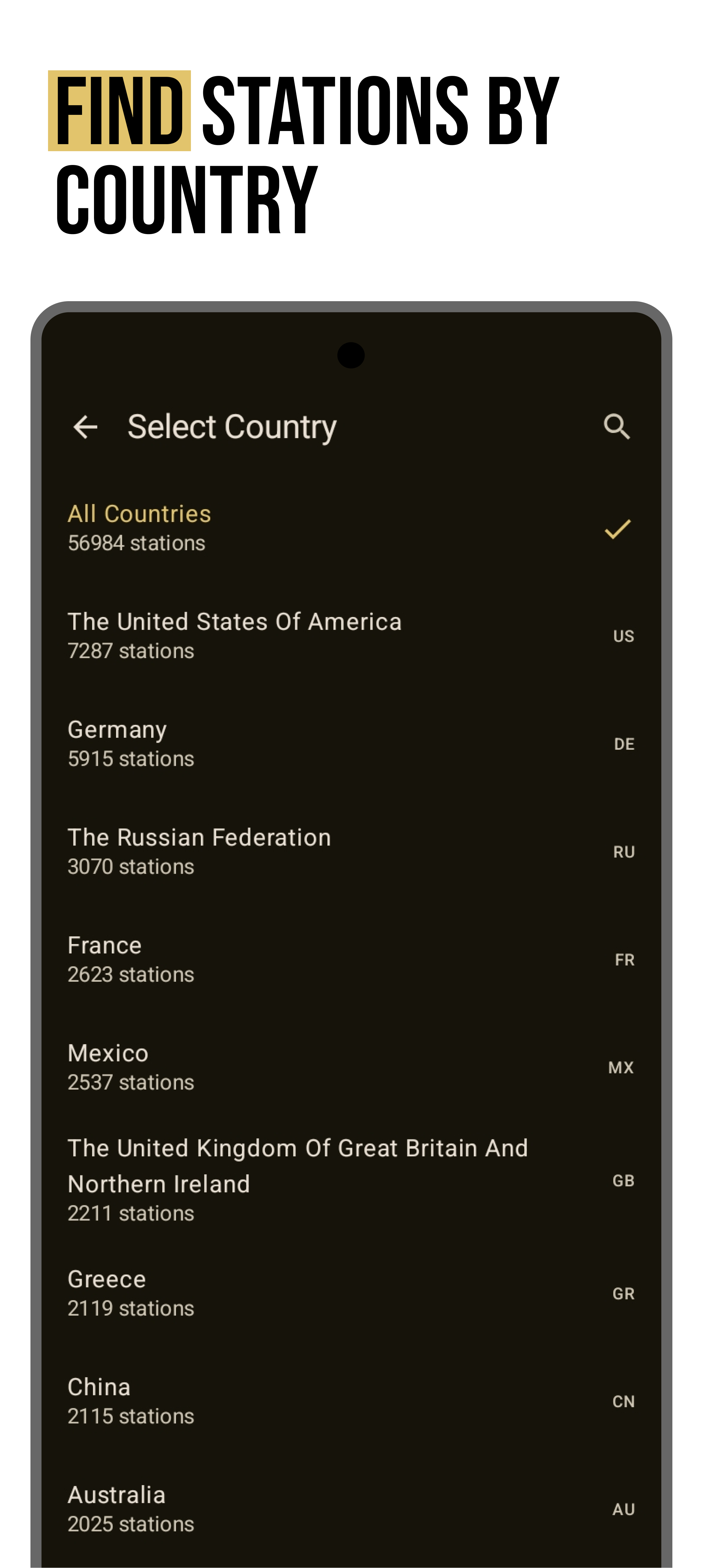 Screenshot of Internet Radio