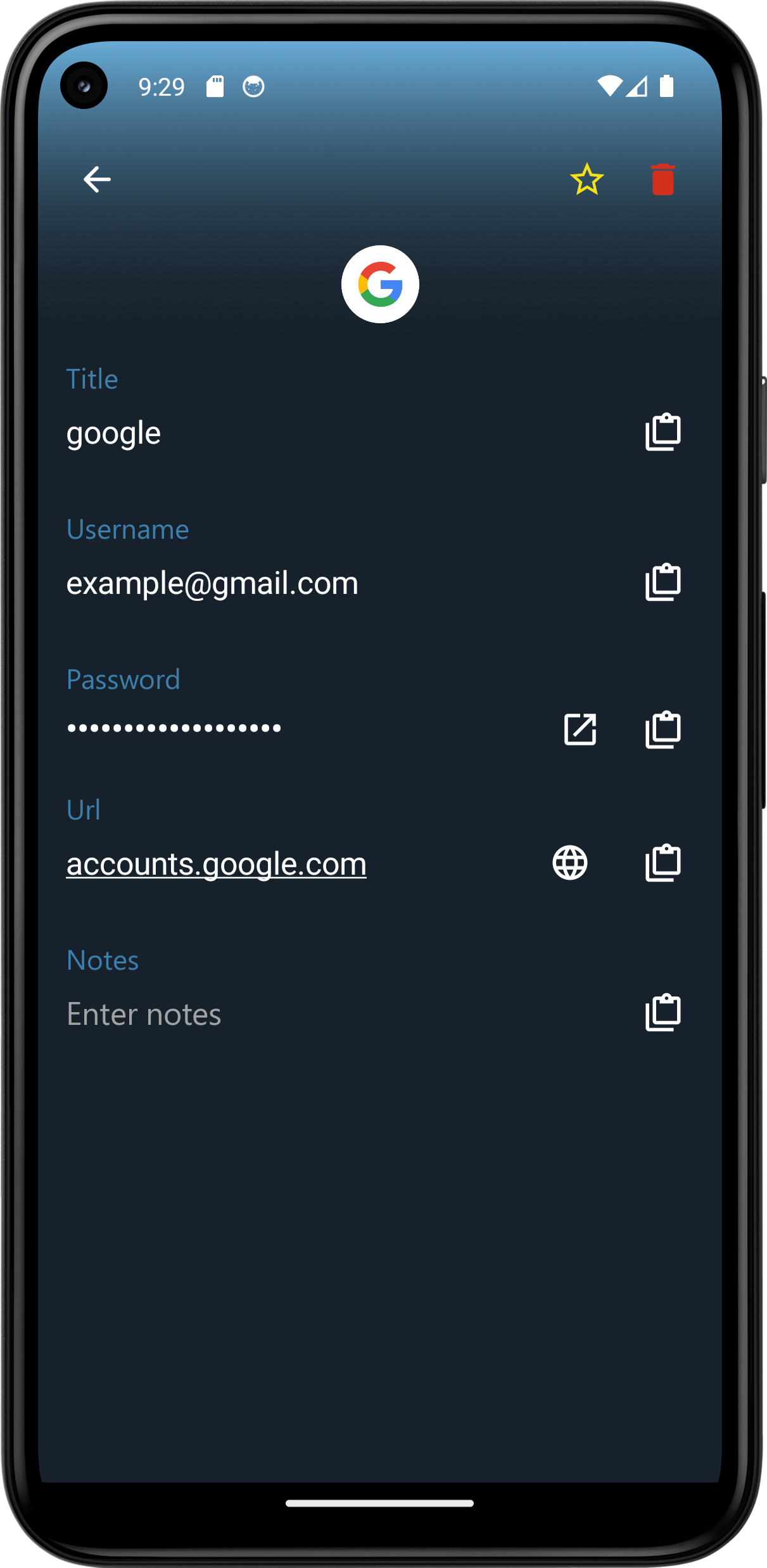Screenshot of Vault