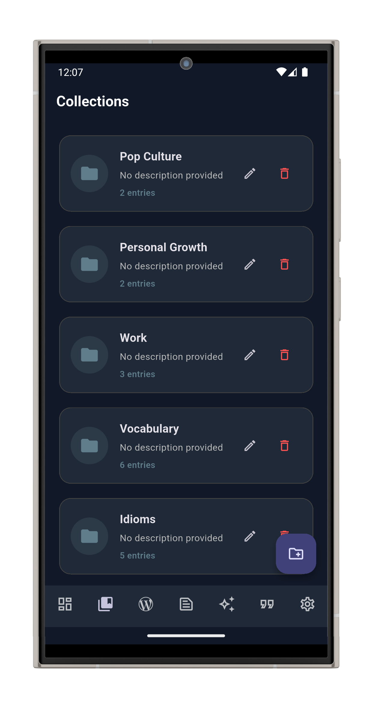 Screenshot of MyLexicon