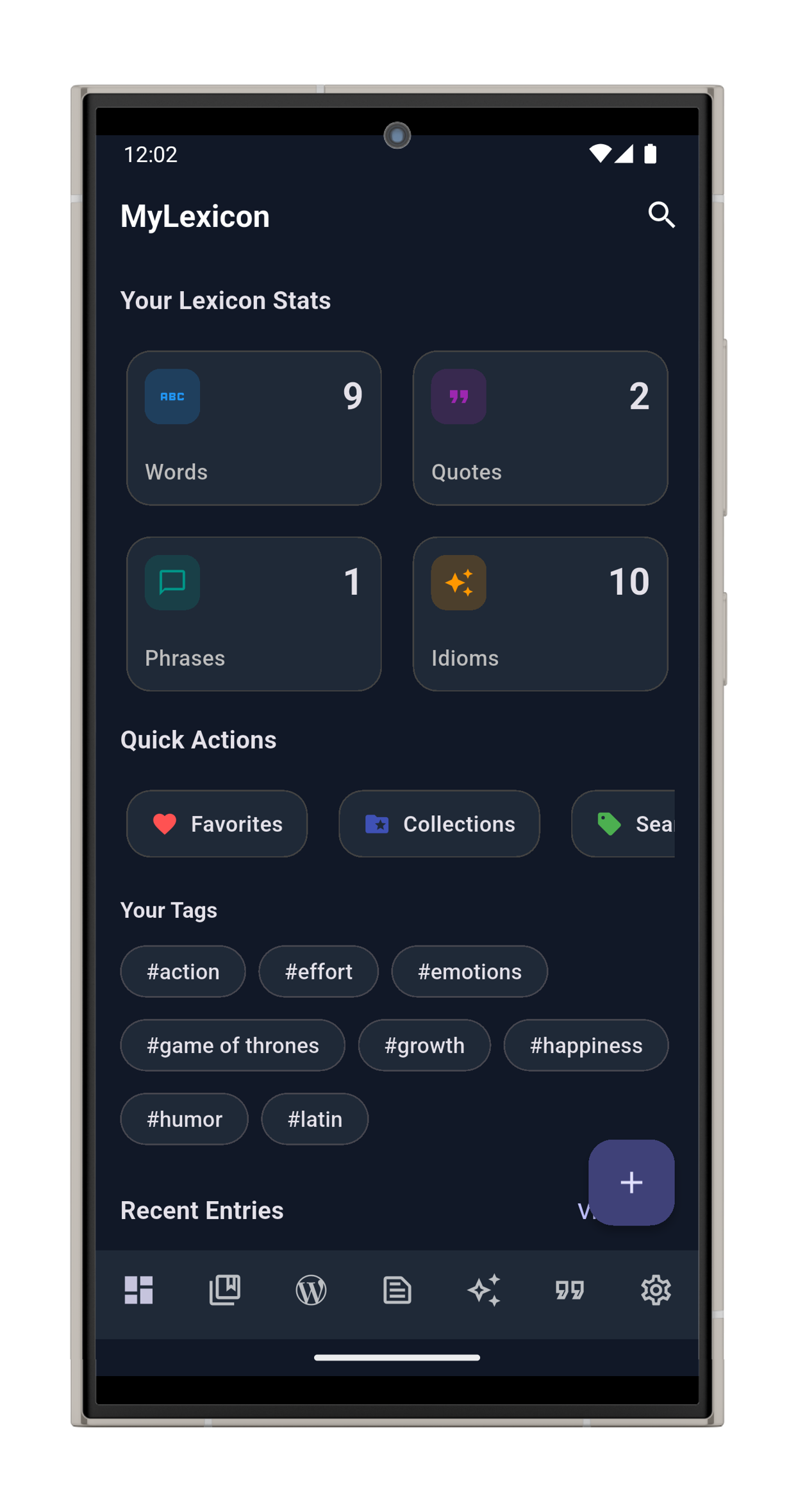 Screenshot of MyLexicon
