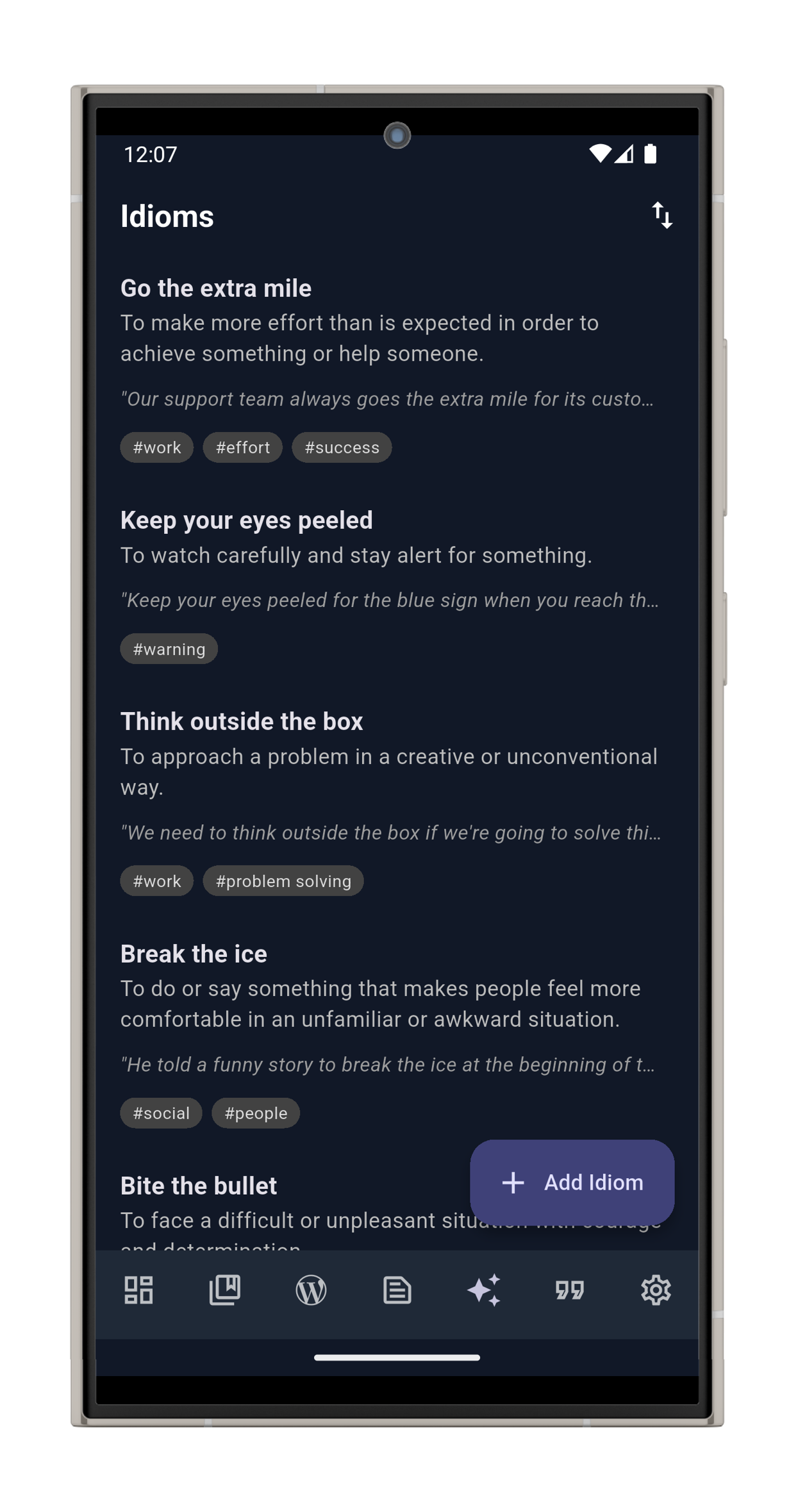 Screenshot of MyLexicon