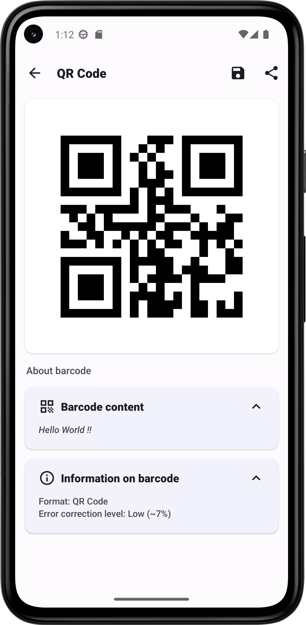 Screenshot of Barcode Scanner
