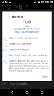 Screenshot of TEdit 