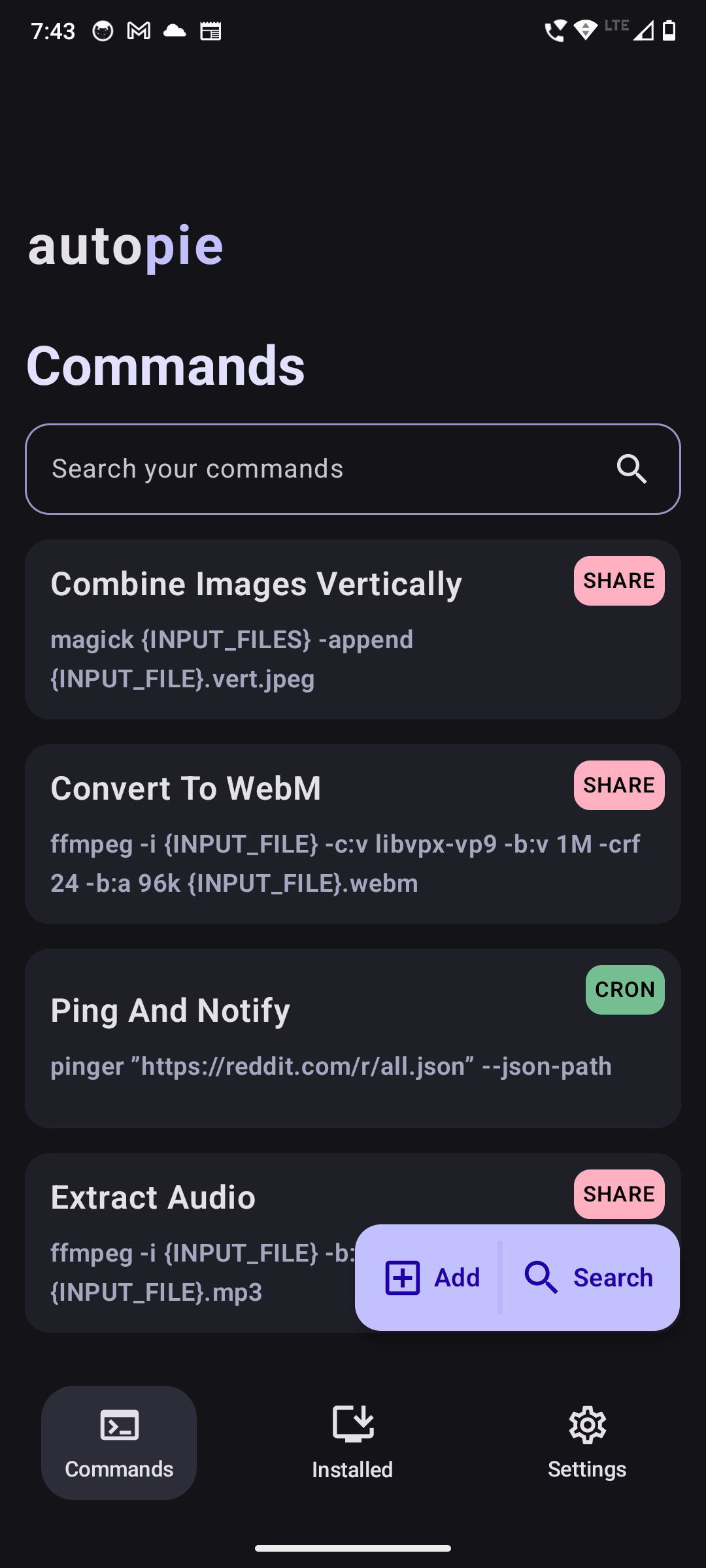 Screenshot of AutoPie