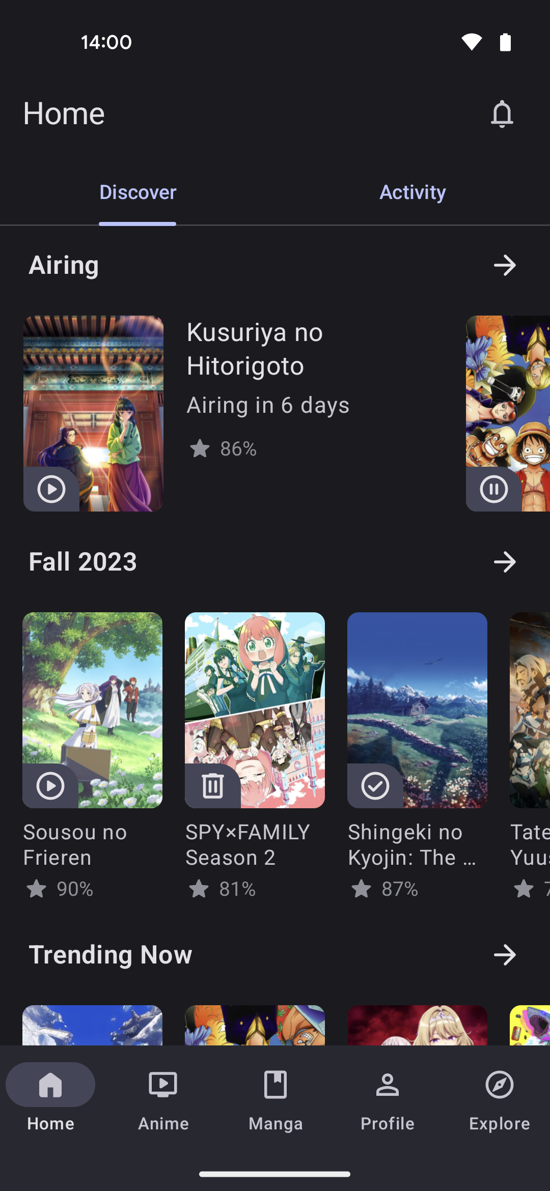 Screenshot of AniHyou - AniList client