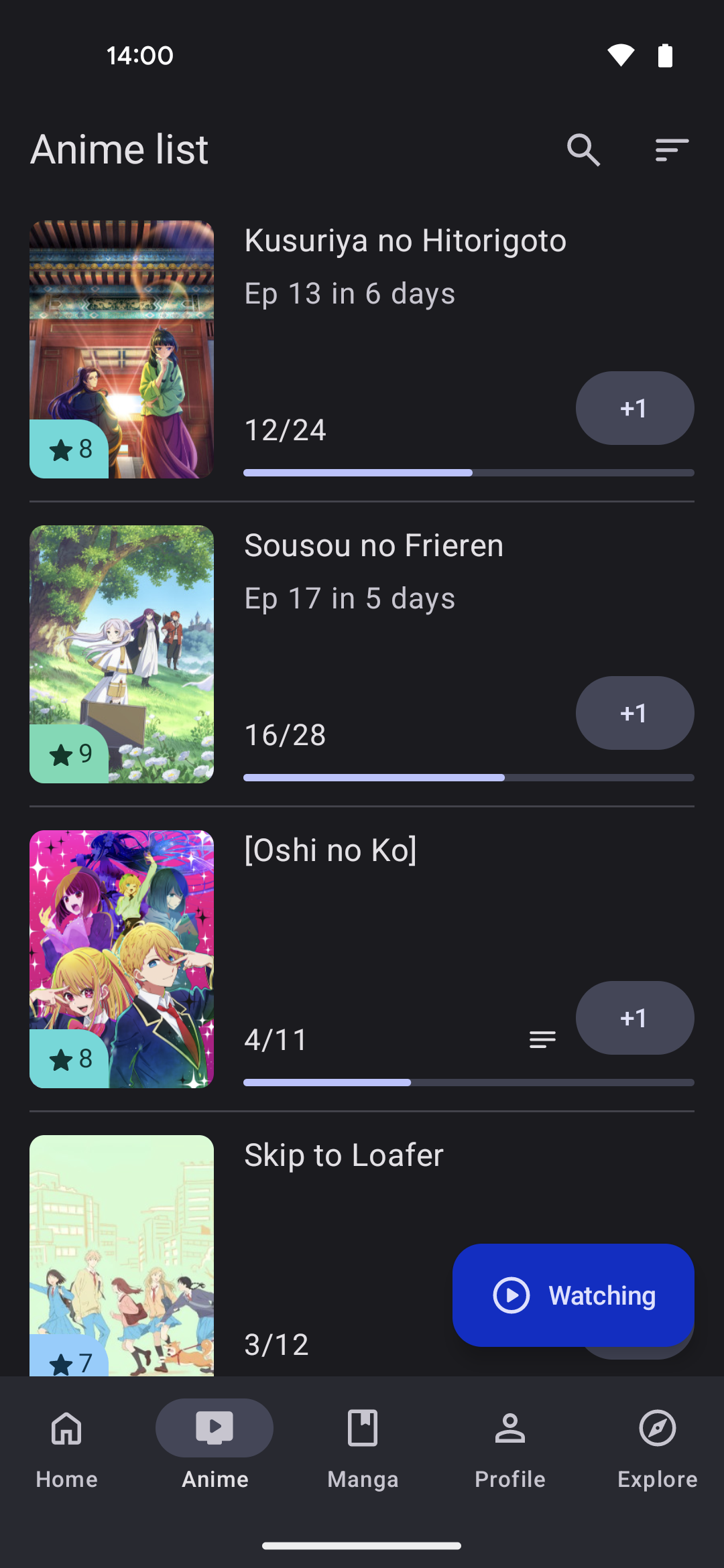 Screenshot of AniHyou - AniList client