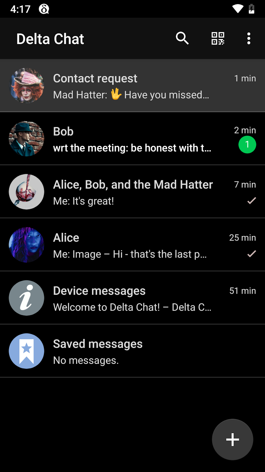 Screenshot of Delta Chat