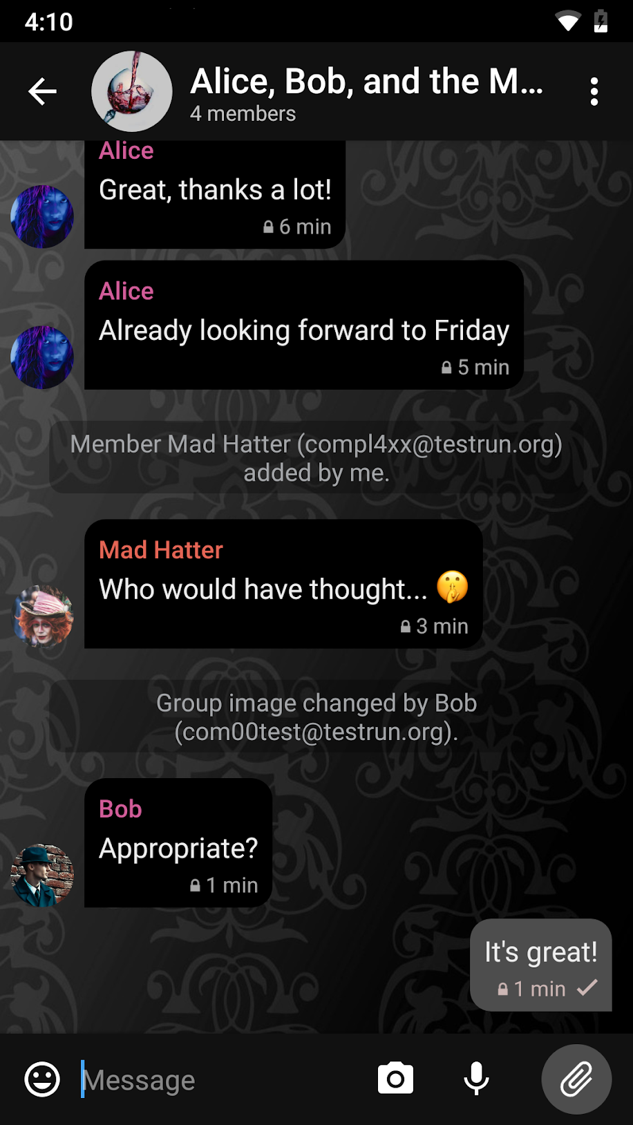 Screenshot of Delta Chat