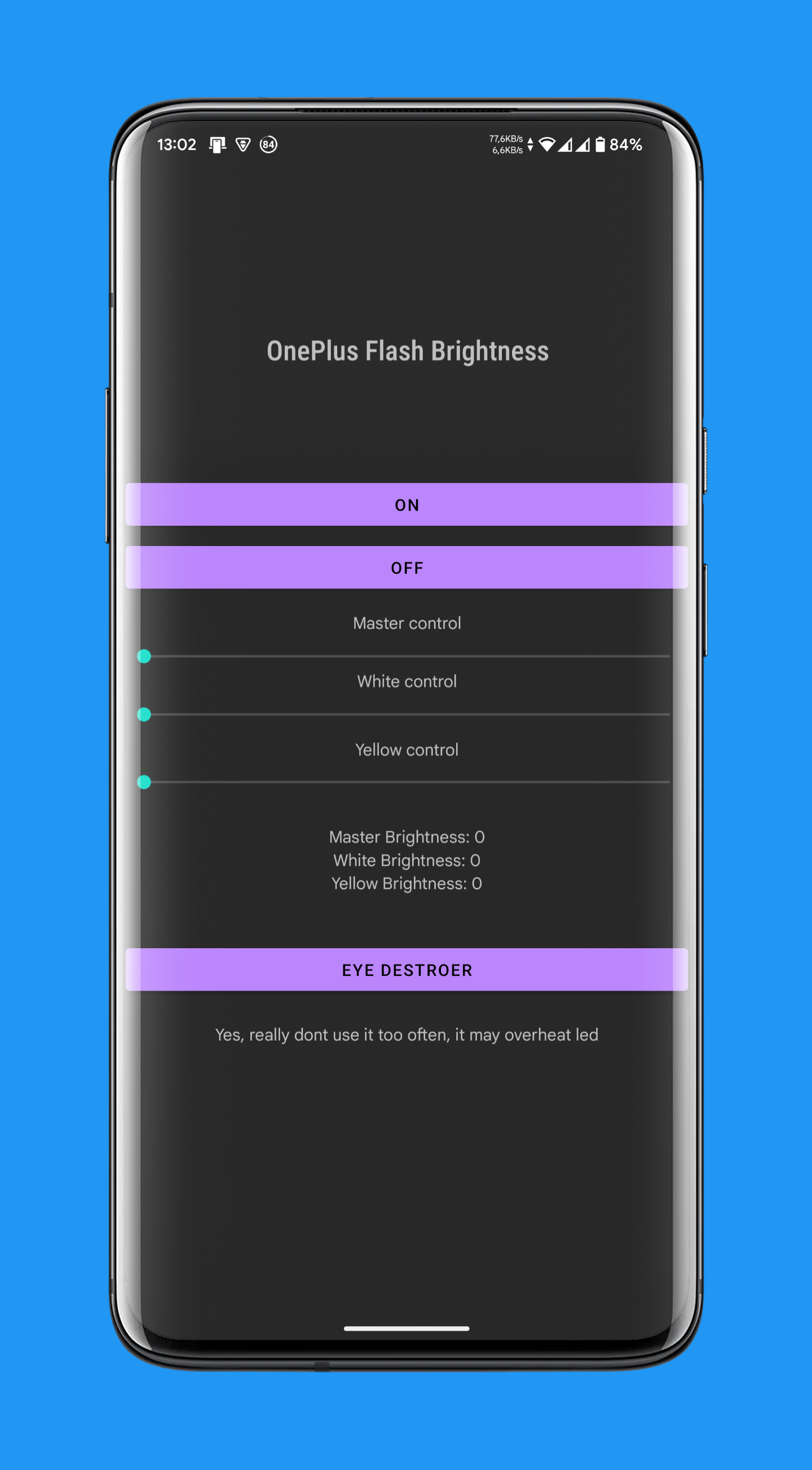 Screenshot of OnePlus Flash Control