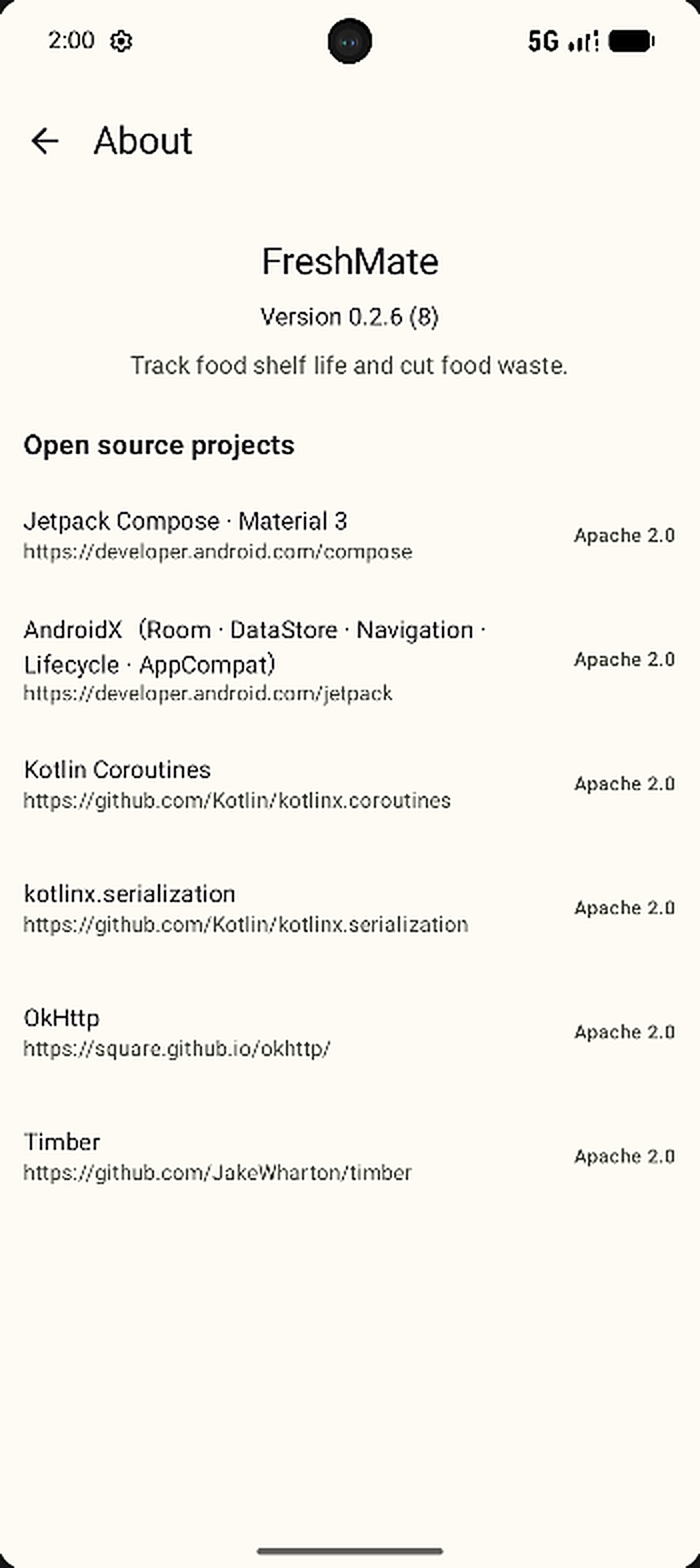 Screenshot of FreshMate