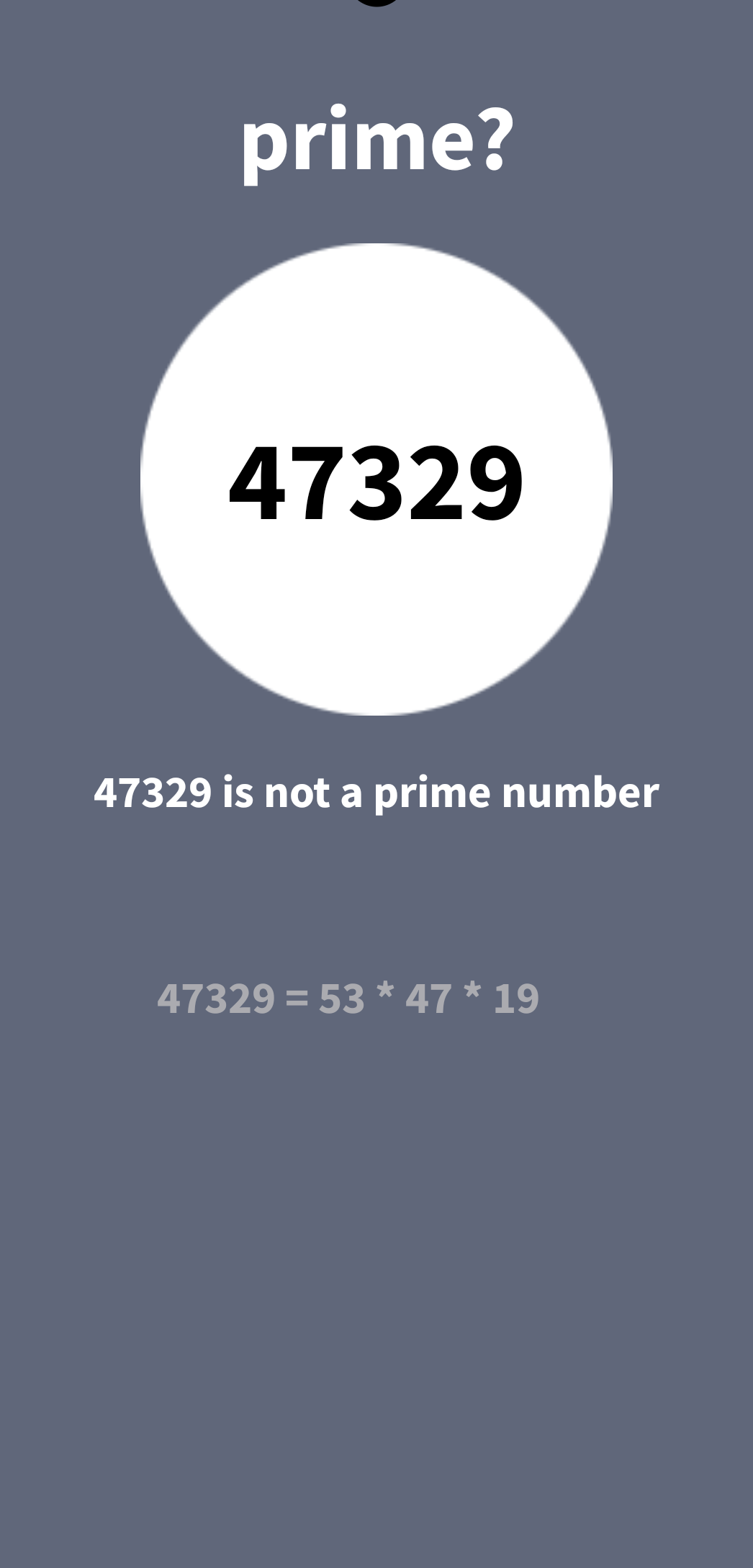 Screenshot of Is it Prime